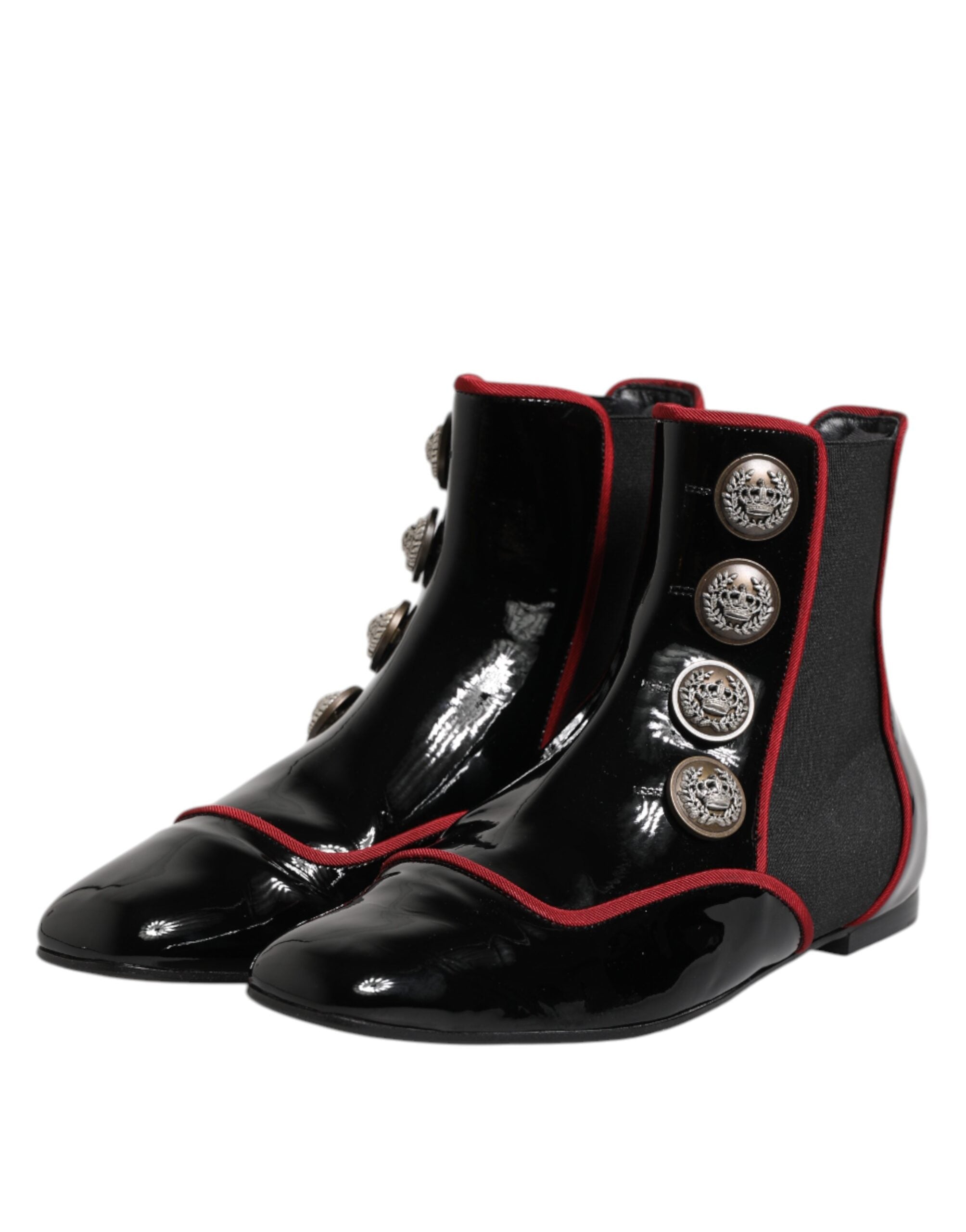 Dolce & Gabbana Zwarte Jackie Chelsea Laarzen met Knoopsluiting