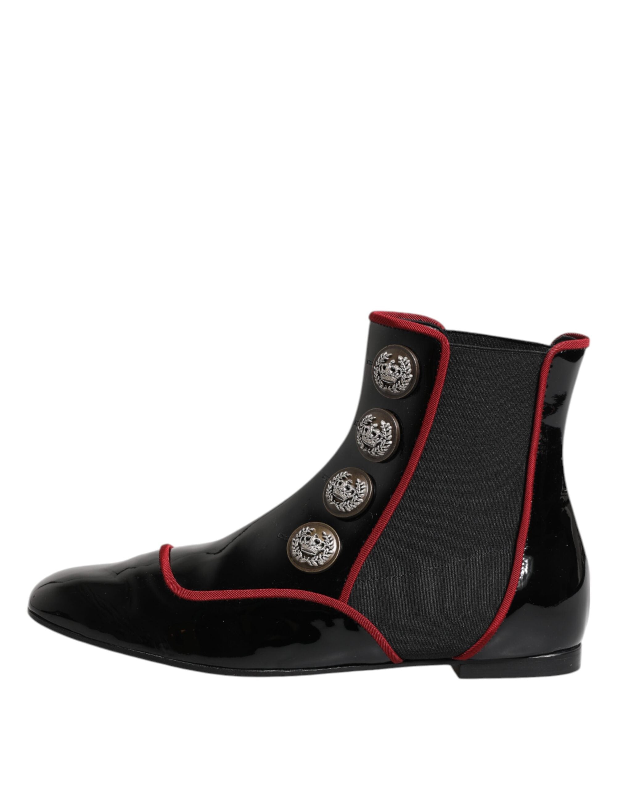 Dolce & Gabbana Zwarte Jackie Chelsea Laarzen met Knoopsluiting