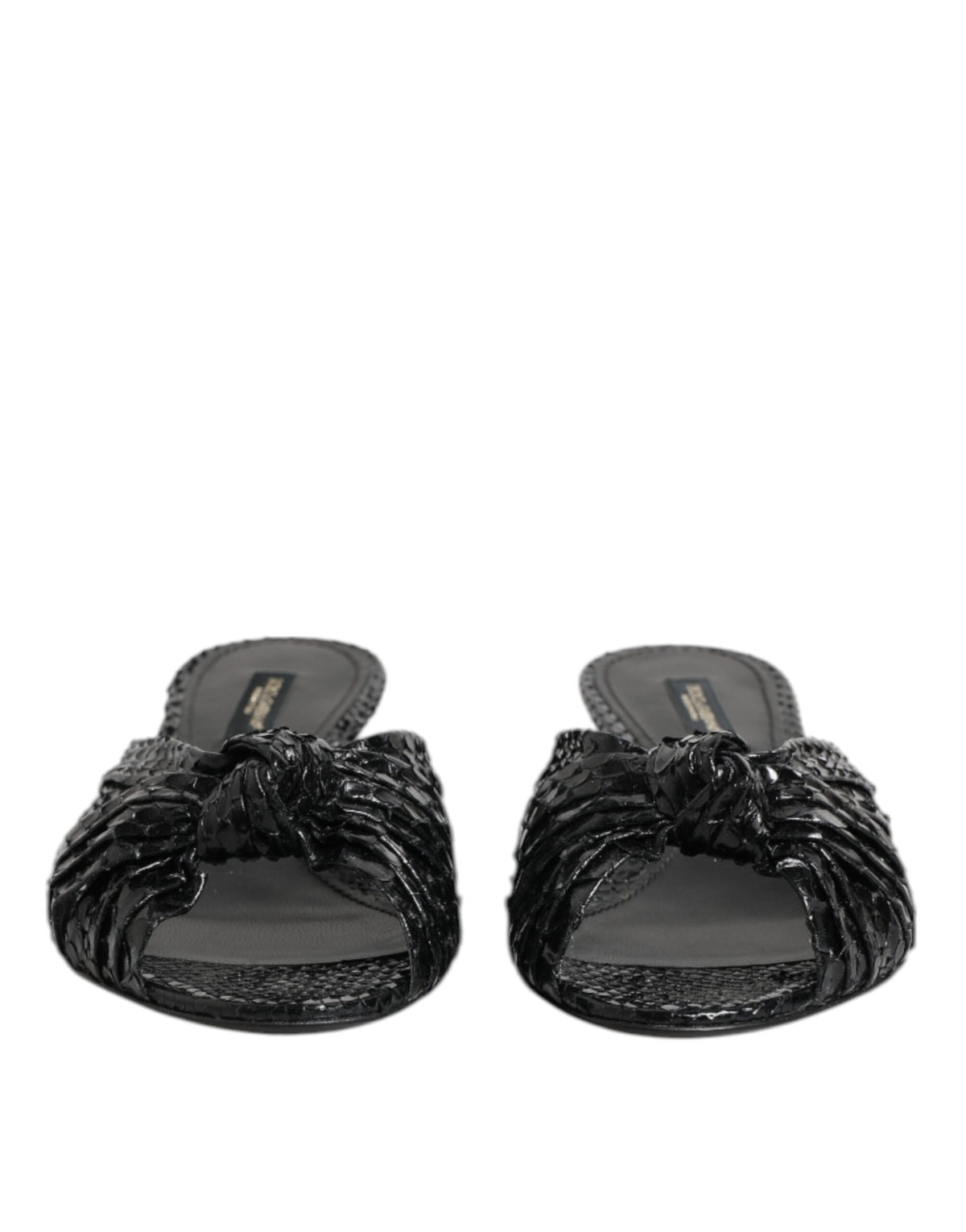 Dolce & Gabbana Zwarte Leren Hakken Muiltjes Sandalen Schoenen