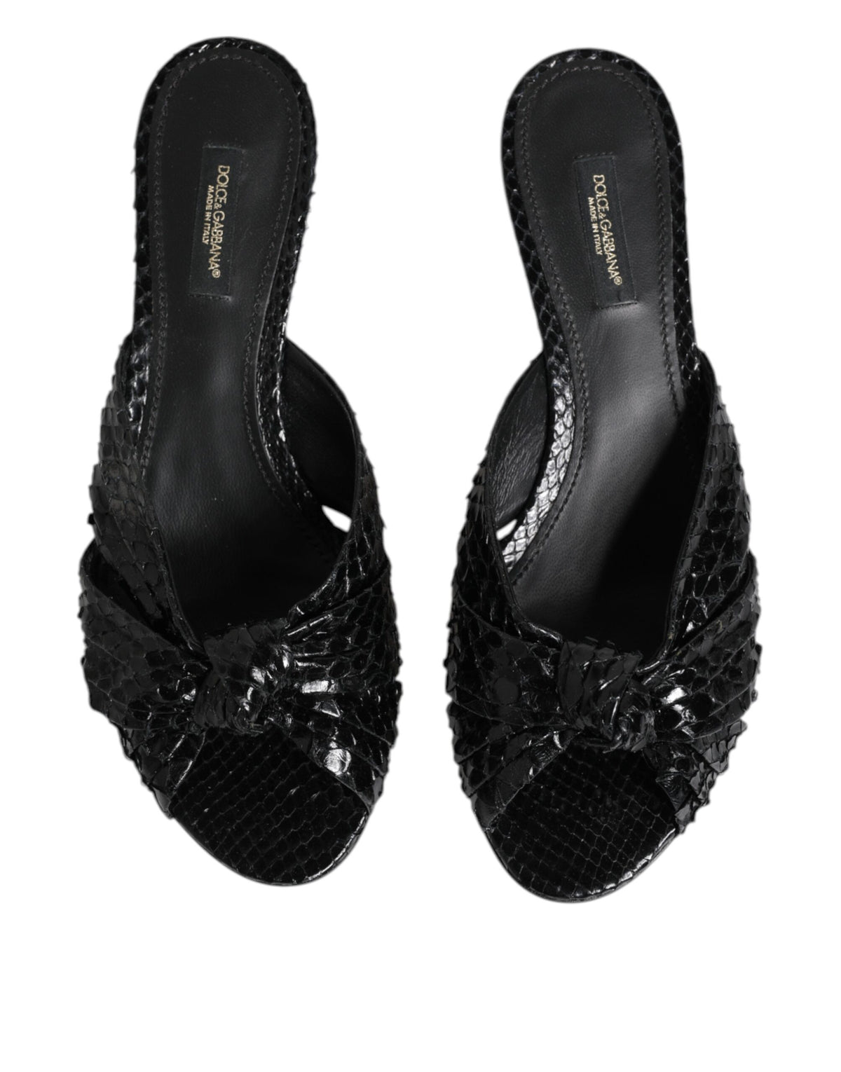 Dolce & Gabbana Zwarte Leren Hakken Muiltjes Sandalen Schoenen