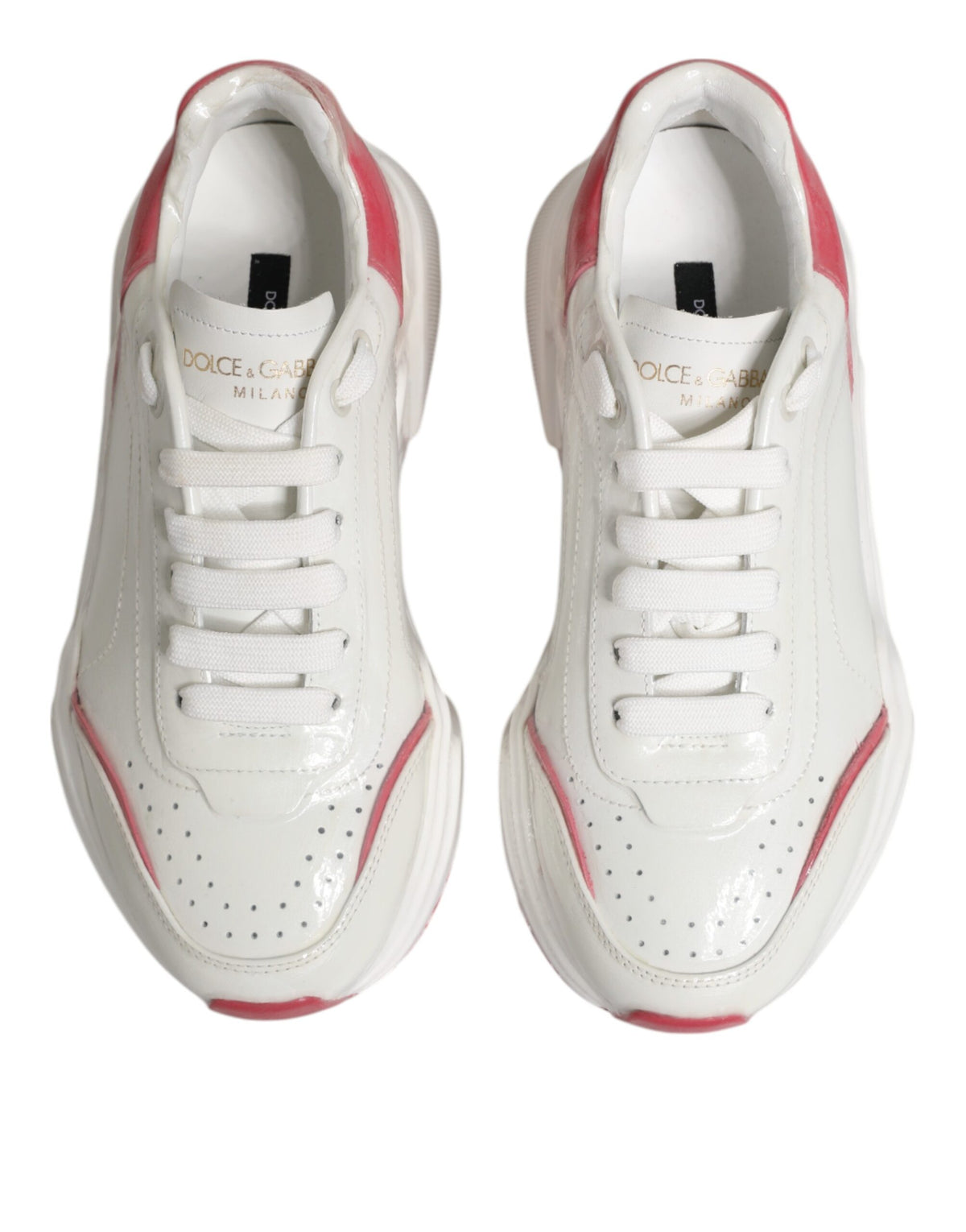 Dolce & Gabbana Wit Roze Daymaster Lage Sneakers Schoenen