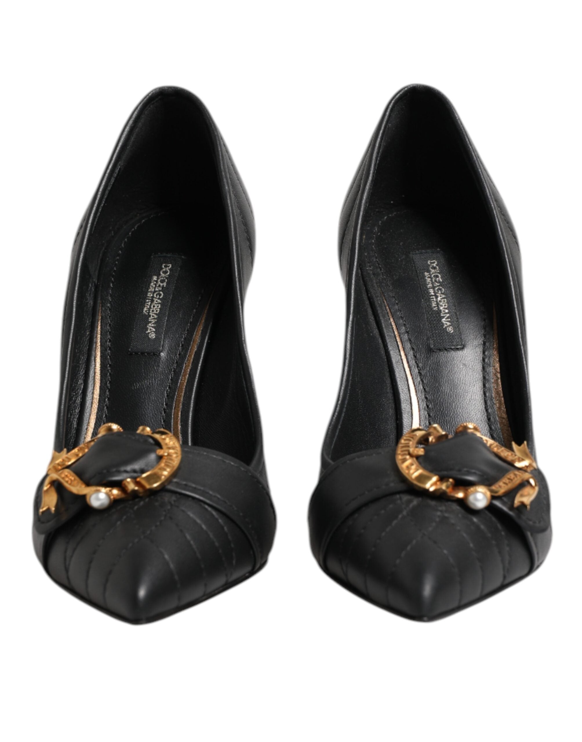 Dolce & Gabbana Zwarte Devotion Leren Hakken Pumps Schoenen