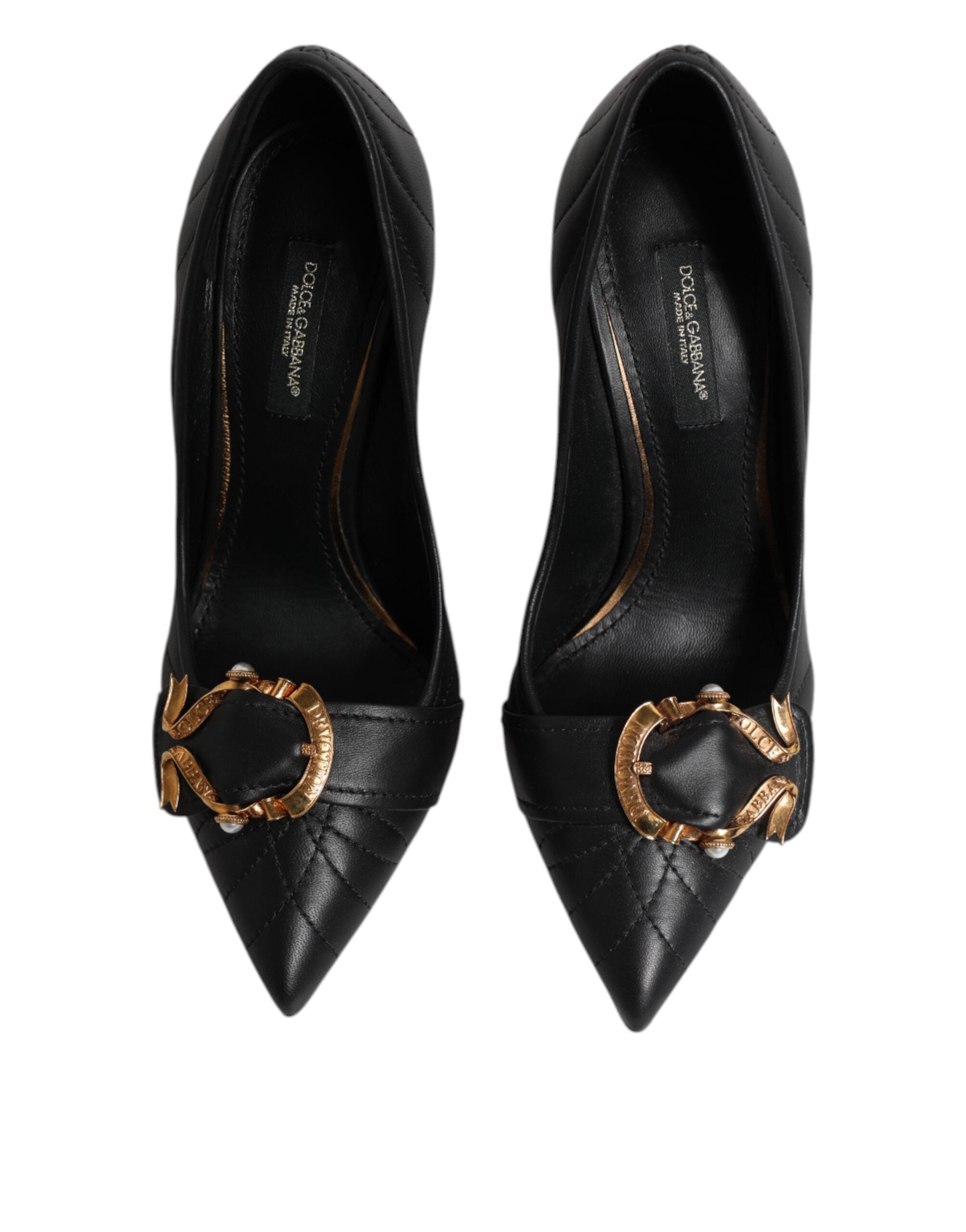 Dolce & Gabbana Zwarte Devotion Leren Hakken Pumps Schoenen