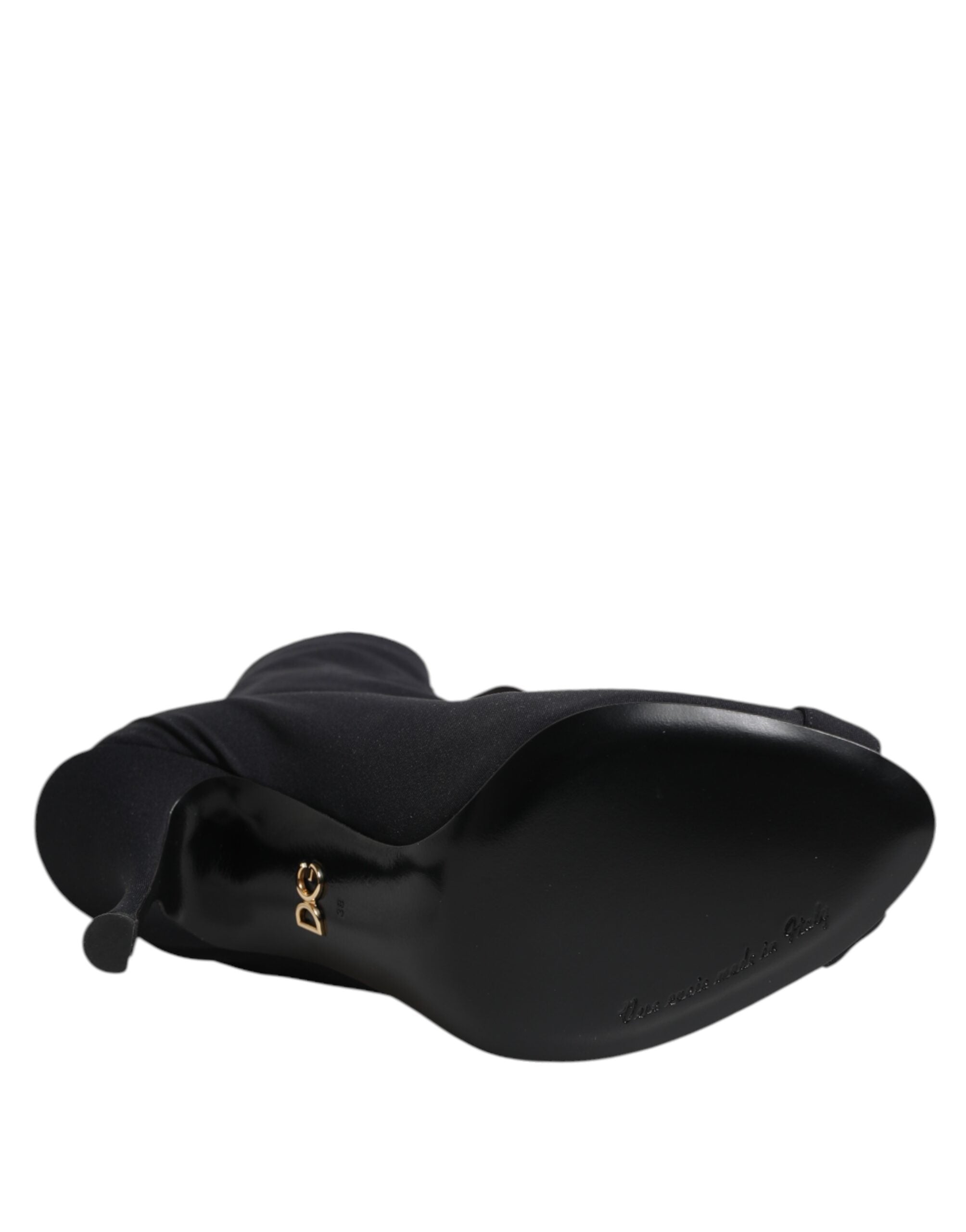 Dolce & Gabbana Zwarte Stilettohakken Veterschoenen Laarzen