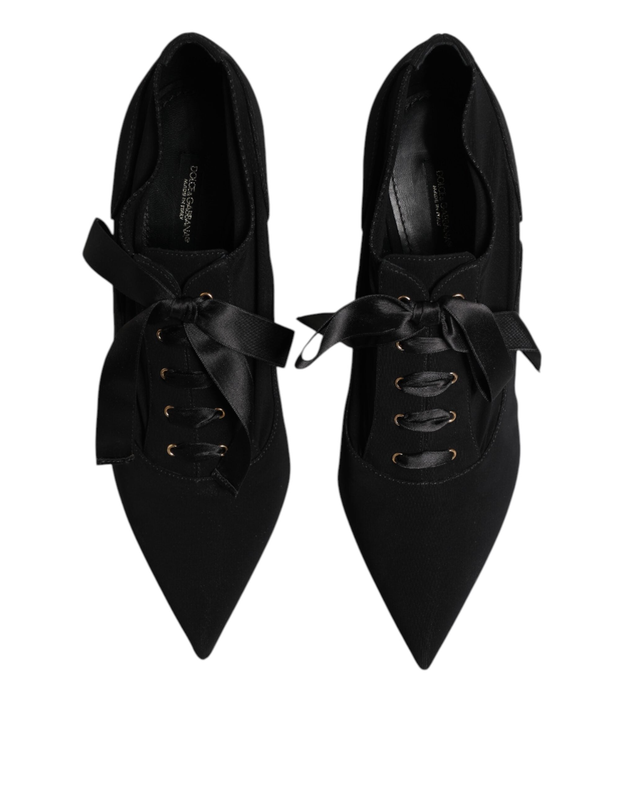 Dolce & Gabbana Zwarte Veterschoenen met Stilettohakken Pumps Schoenen