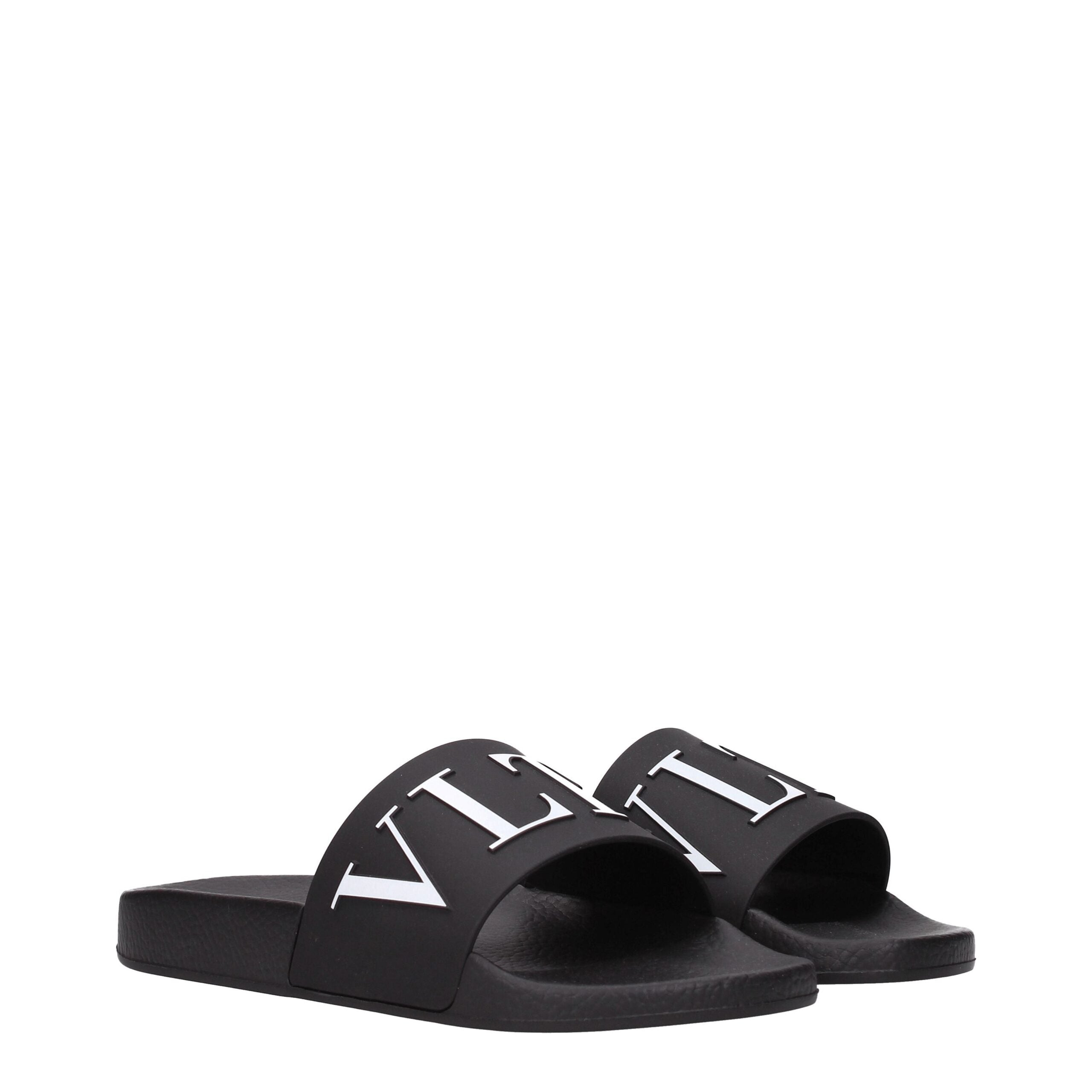Valentino Garavani Zwarte Katoenen Pantoffels