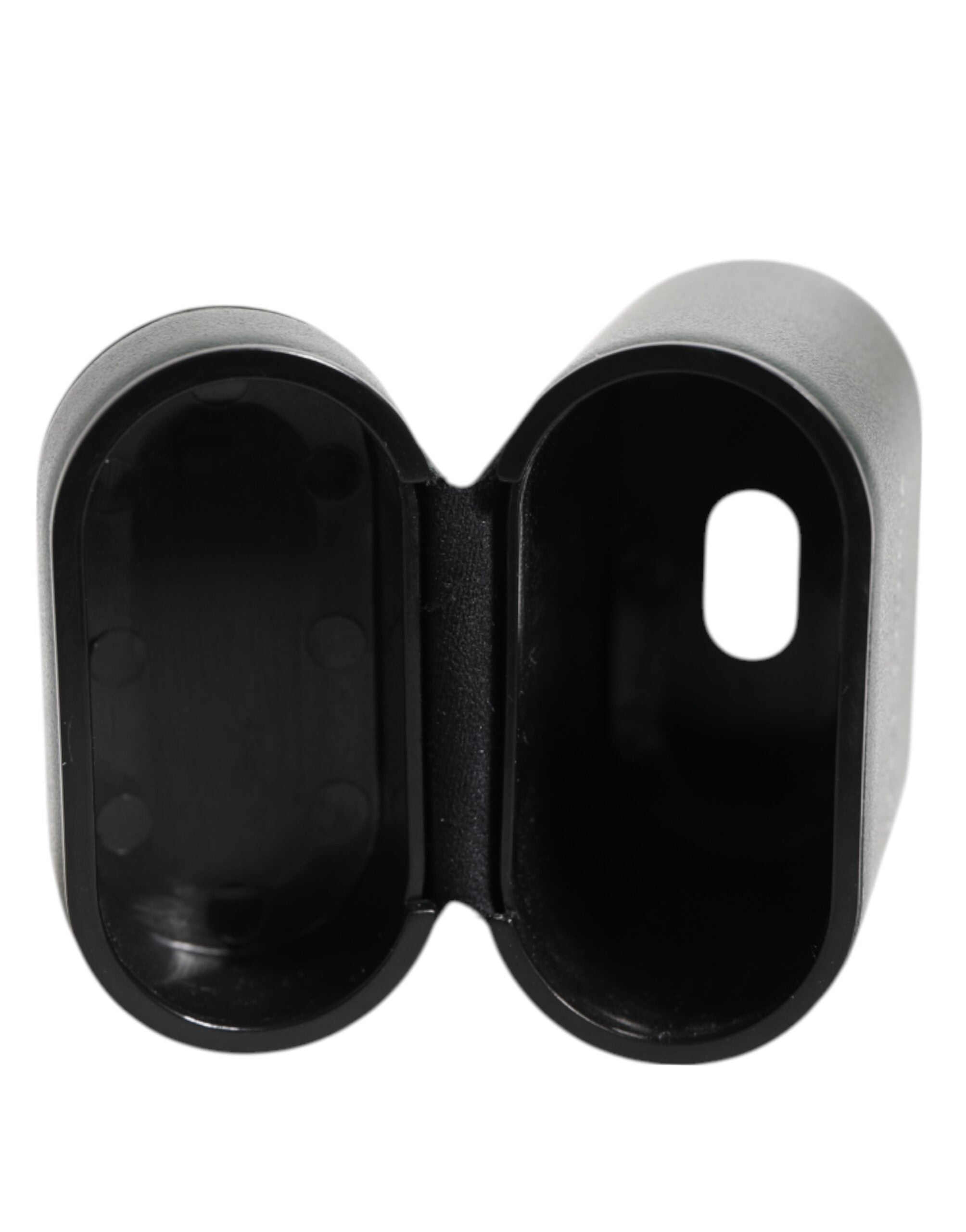 Dolce & Gabbana Black Leather Logo Print Flip Holder Men's AirPods Case
