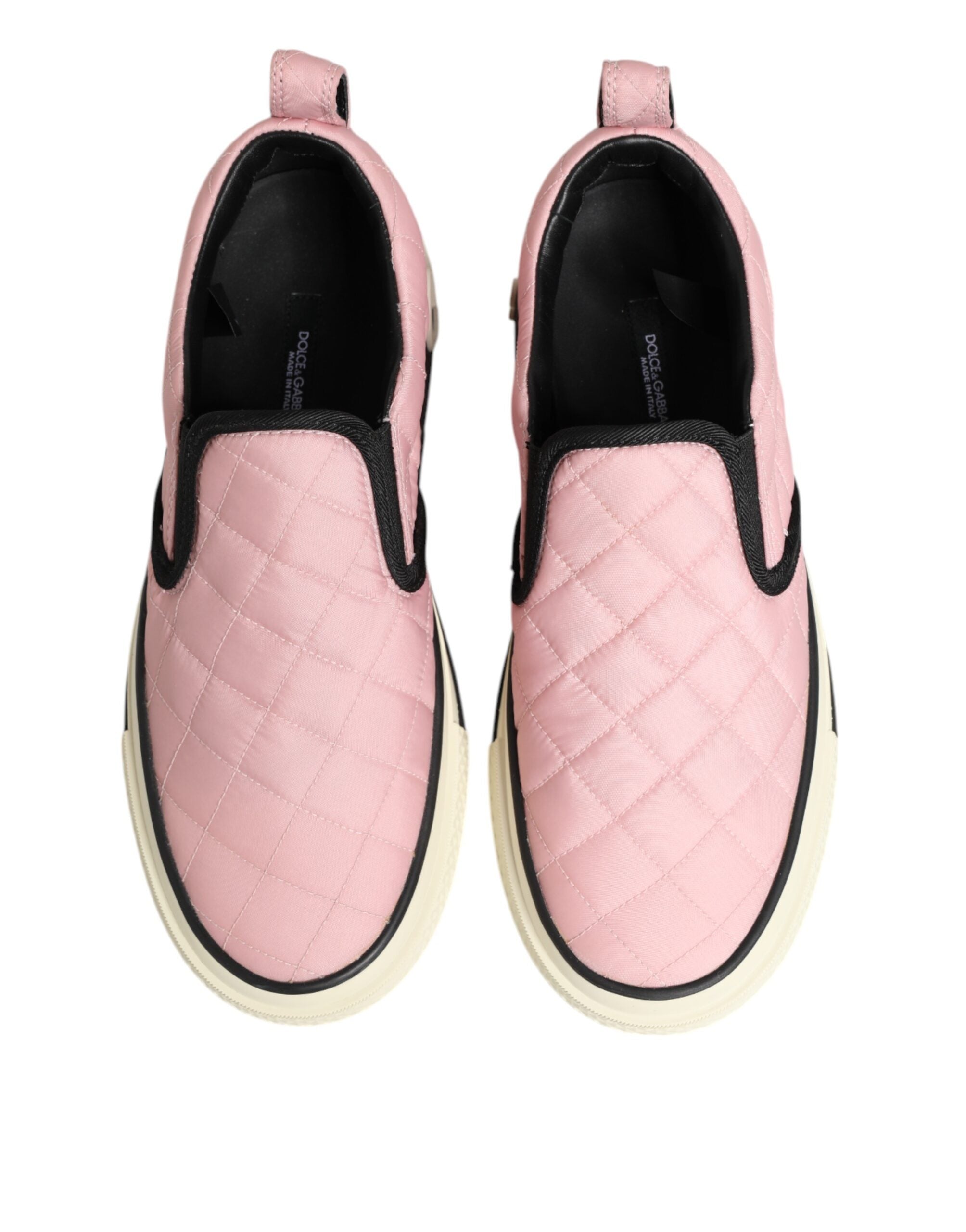Dolce & Gabbana Roze Gewatteerde Nylon Slip-On Sneaker Schoenen