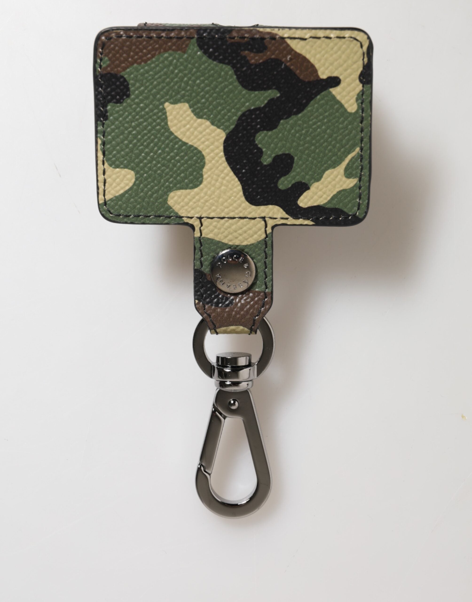 Dolce & Gabbana Meerkleurige Camouflage Leren Metalen Accessoire AirPods Hoesje
