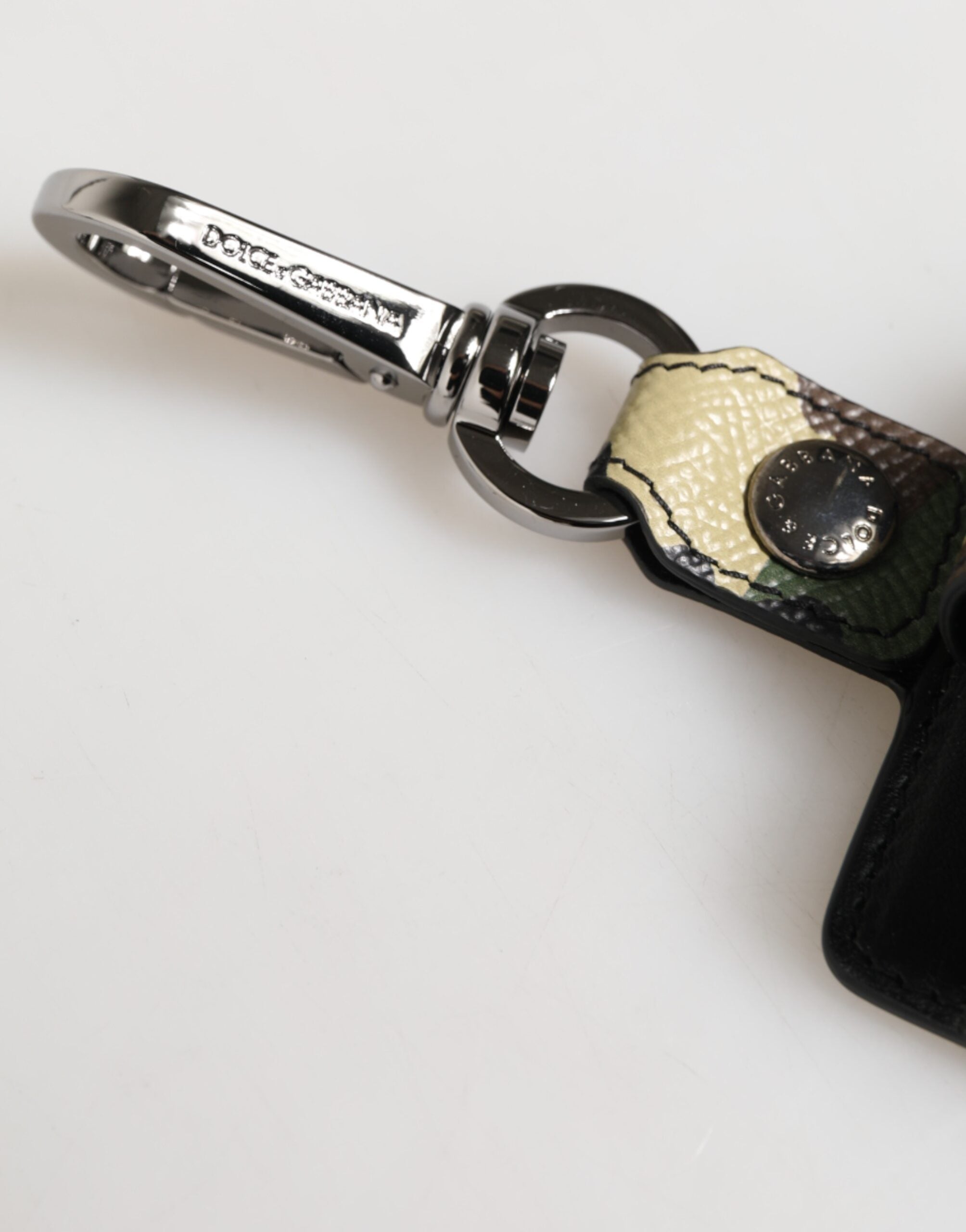 Dolce & Gabbana Meerkleurige Camouflage Leren Metalen Accessoire AirPods Hoesje