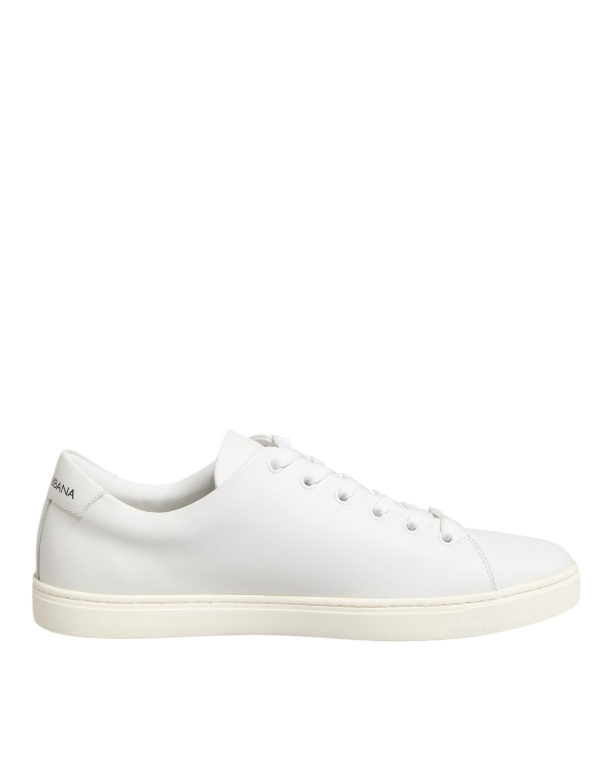 Dolce & Gabbana Witte Leren Sacred Heart Patch Sneakers Schoenen