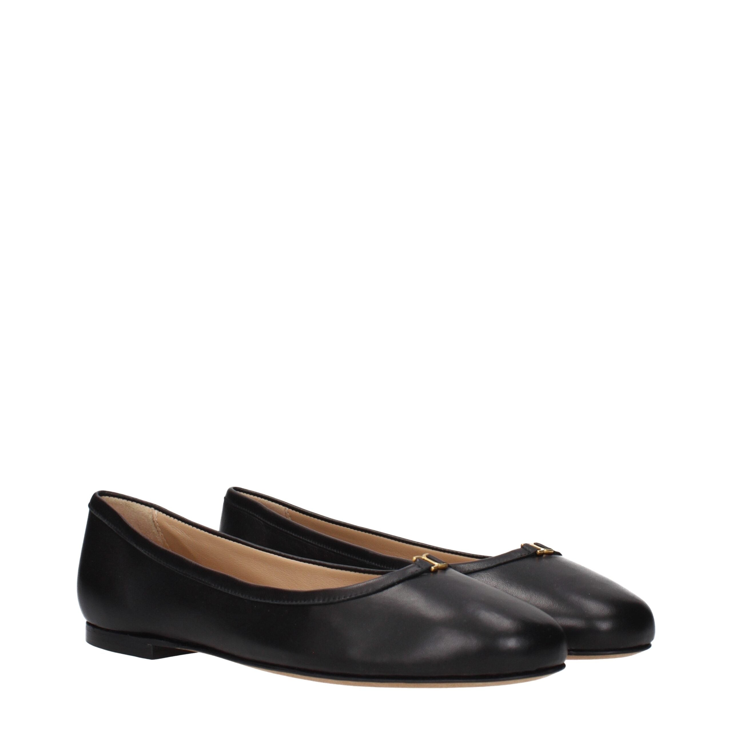 Chloe Black Leather Ballet Flats