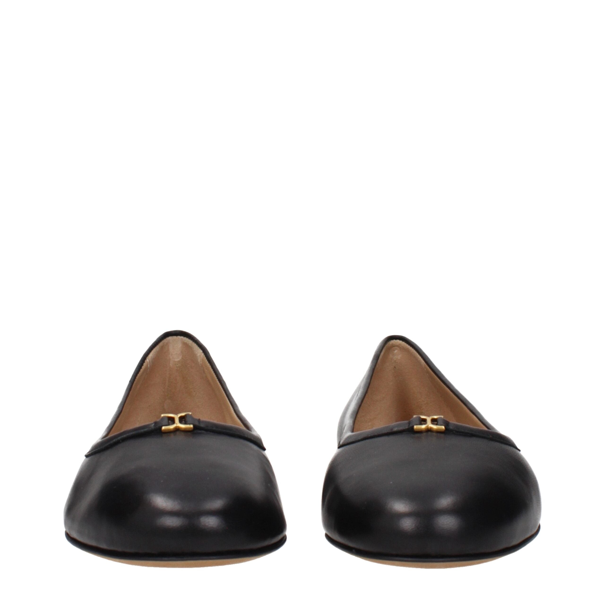 Chloe Black Leather Ballet Flats
