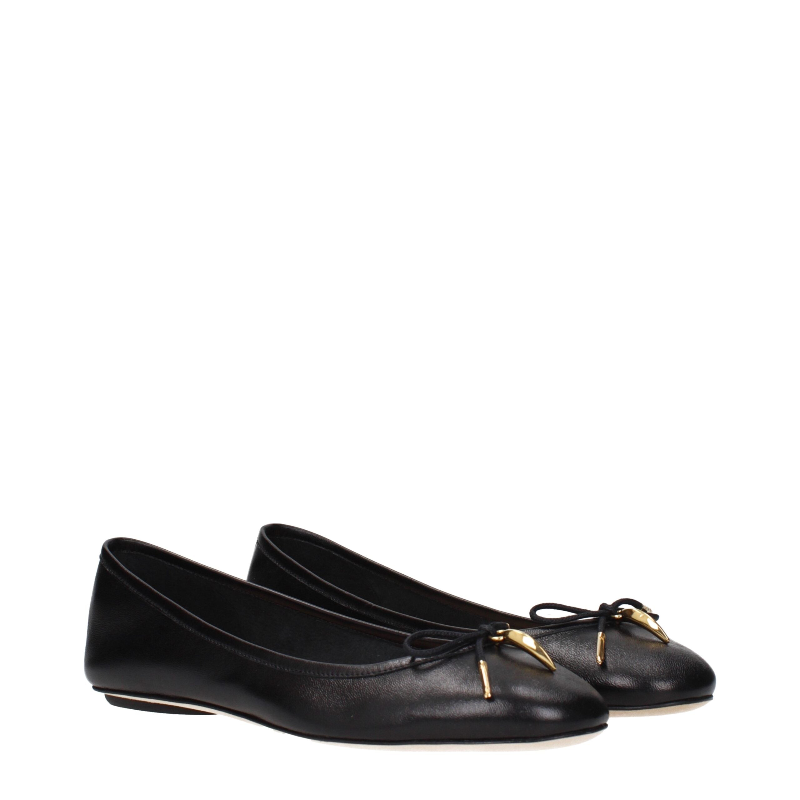 Chloe Black Leather Ballet Flats