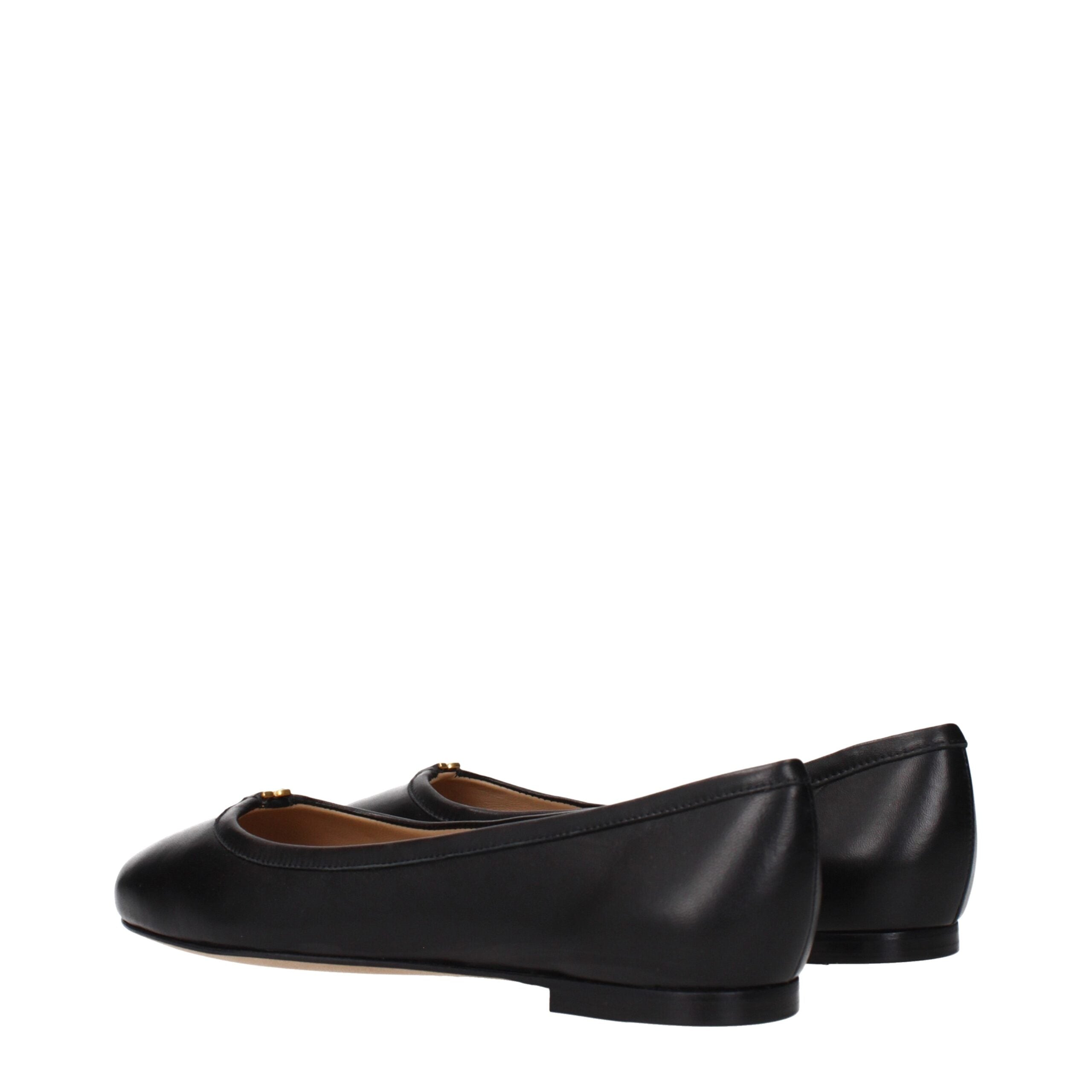 Chloe Black Leather Ballet Flats