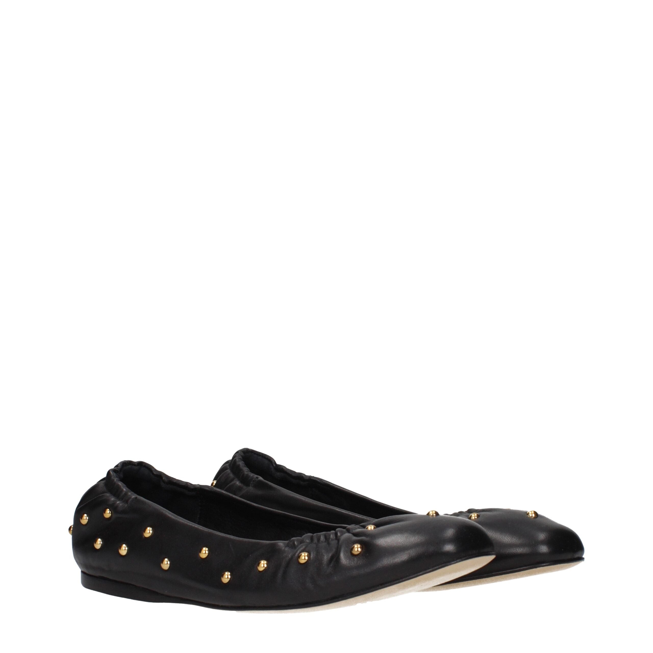 Chloe Black Leather Ballet Flats