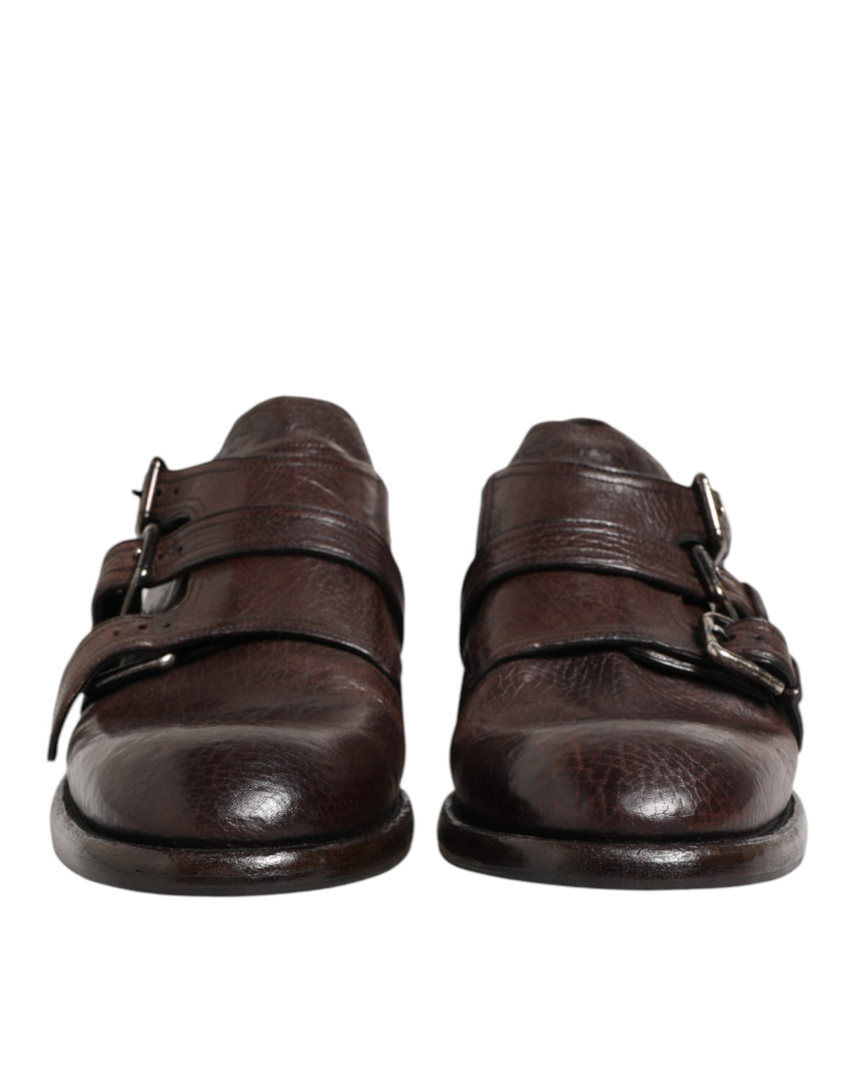Dolce & Gabbana Bruine Leren Formal Derby Schoenen met Monksluiting