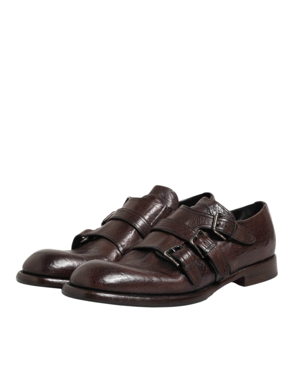 Dolce & Gabbana Bruine Leren Formal Derby Schoenen met Monksluiting