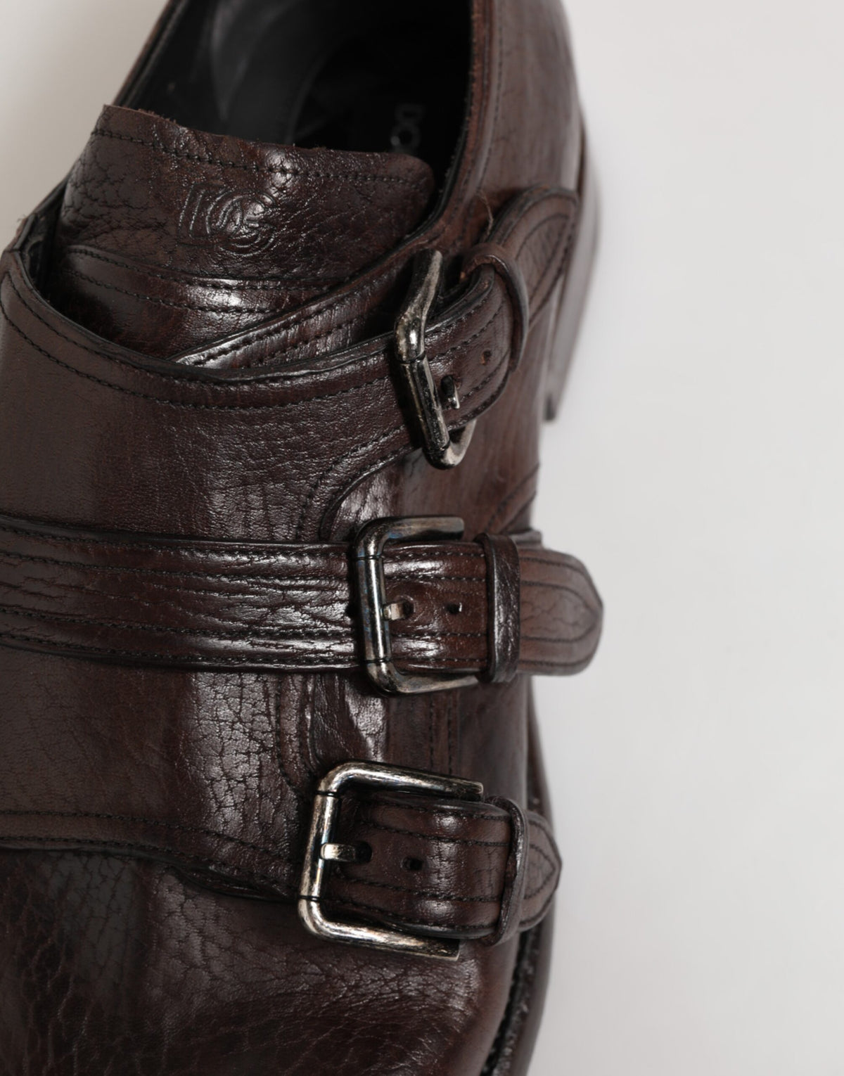 Dolce & Gabbana Bruine Leren Formal Derby Schoenen met Monksluiting