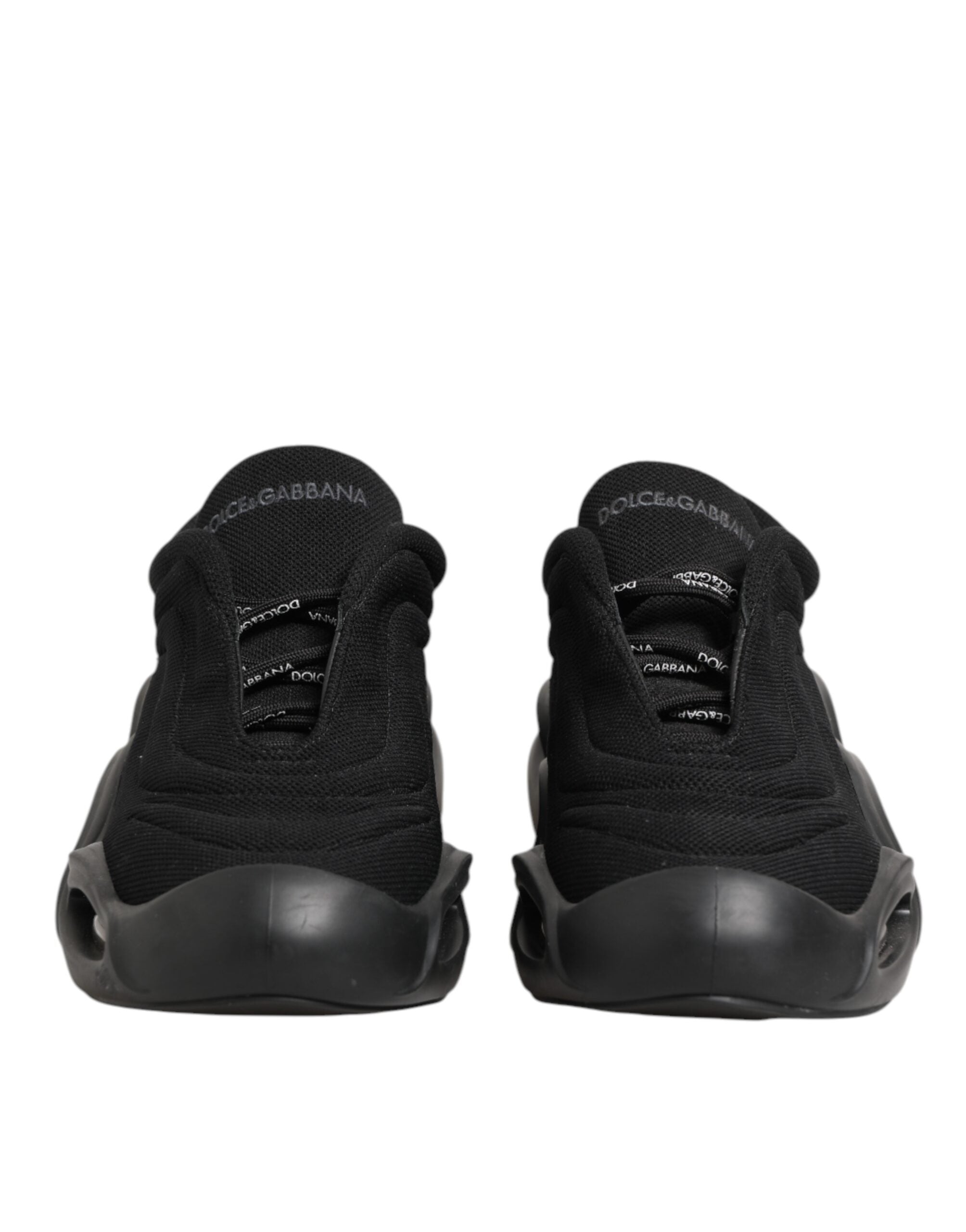 Dolce & Gabbana Zwarte Veterschoenen met Golfmotief Lage Herensneakers