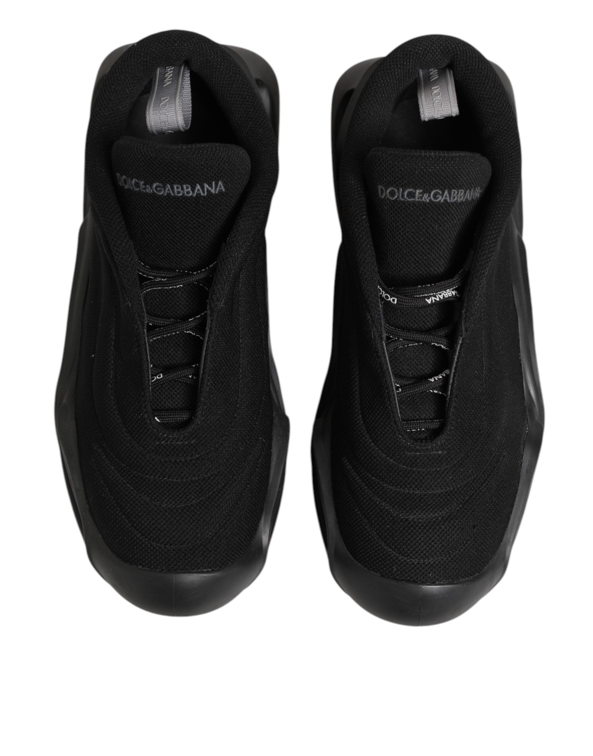 Dolce & Gabbana Zwarte Veterschoenen met Golfmotief Lage Herensneakers
