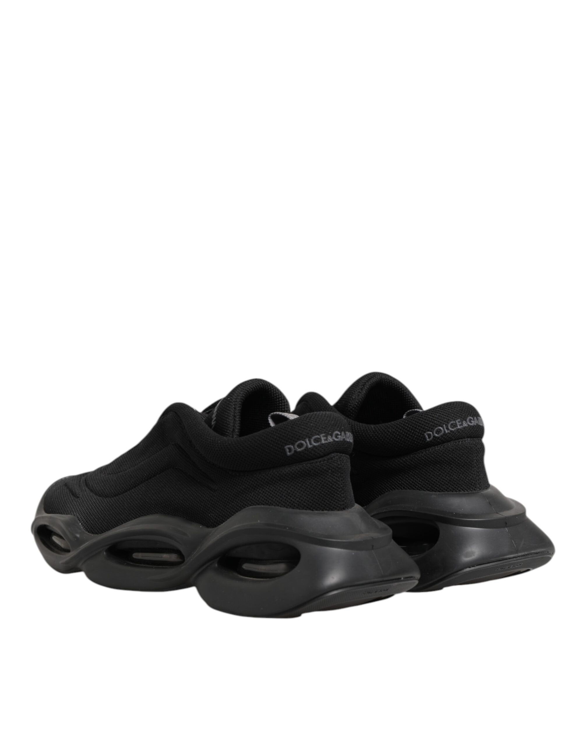 Dolce & Gabbana Zwarte Veterschoenen met Golfmotief Lage Herensneakers