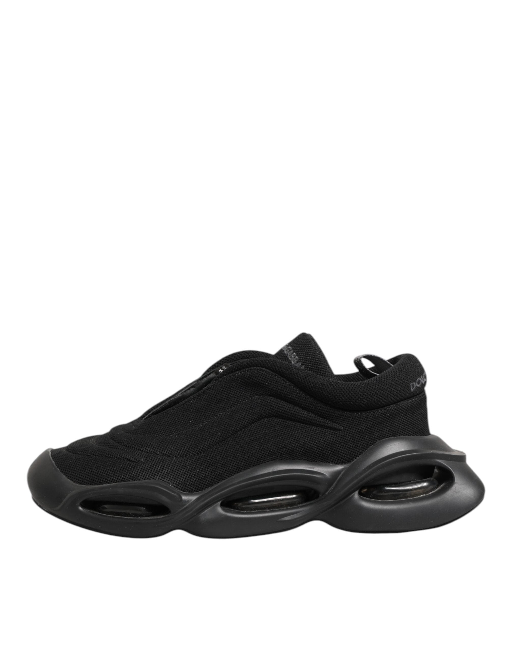 Dolce & Gabbana Zwarte Veterschoenen met Golfmotief Lage Herensneakers