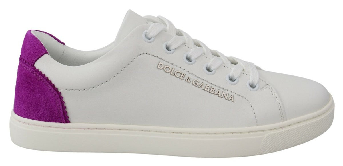 Dolce & Gabbana Witte Suède Leren Lage Sneakers Schoenen