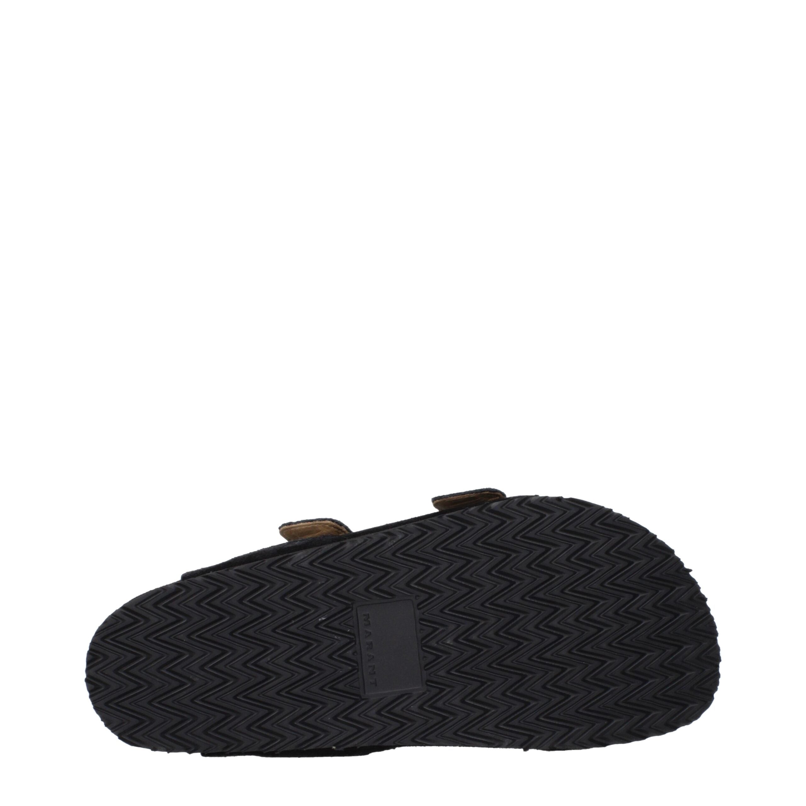 Isabel Marant Zwarte Leren Slippers