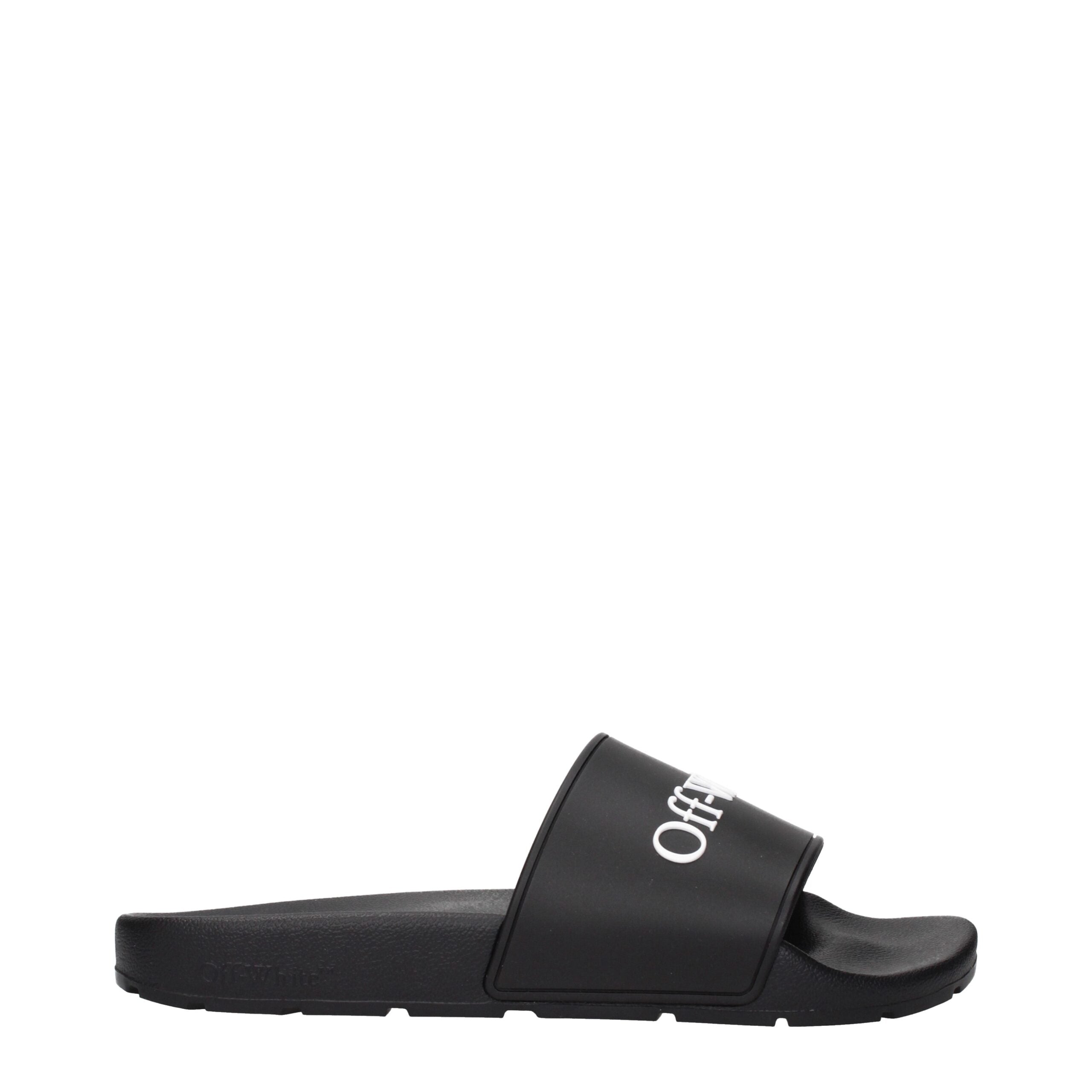 Off-White Zwarte Katoenen Pantoffels