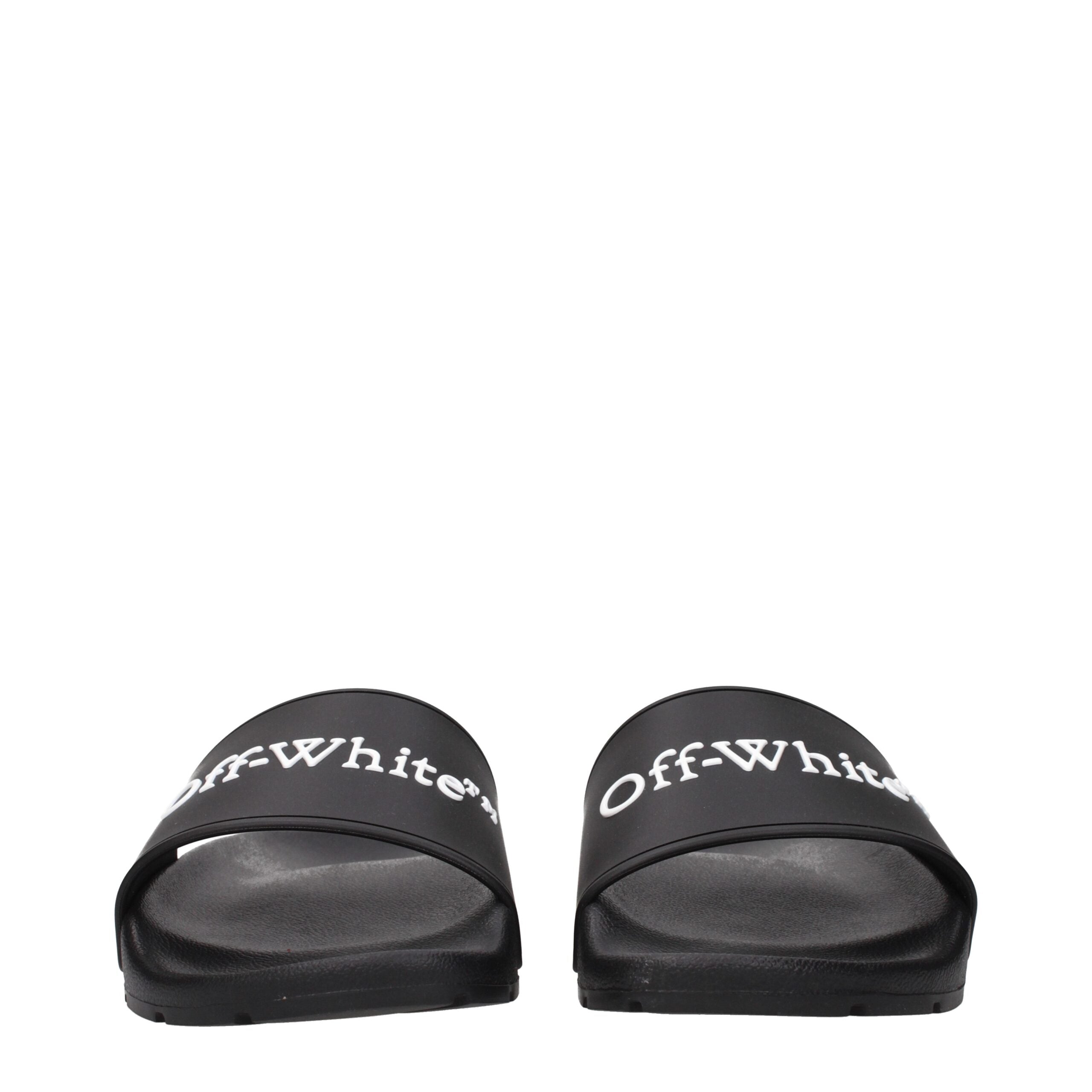 Off-White Zwarte Katoenen Pantoffels