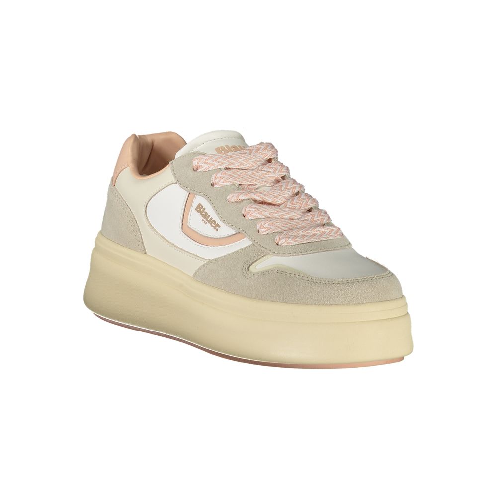 Blauer White Polyurethane Women's Sneaker