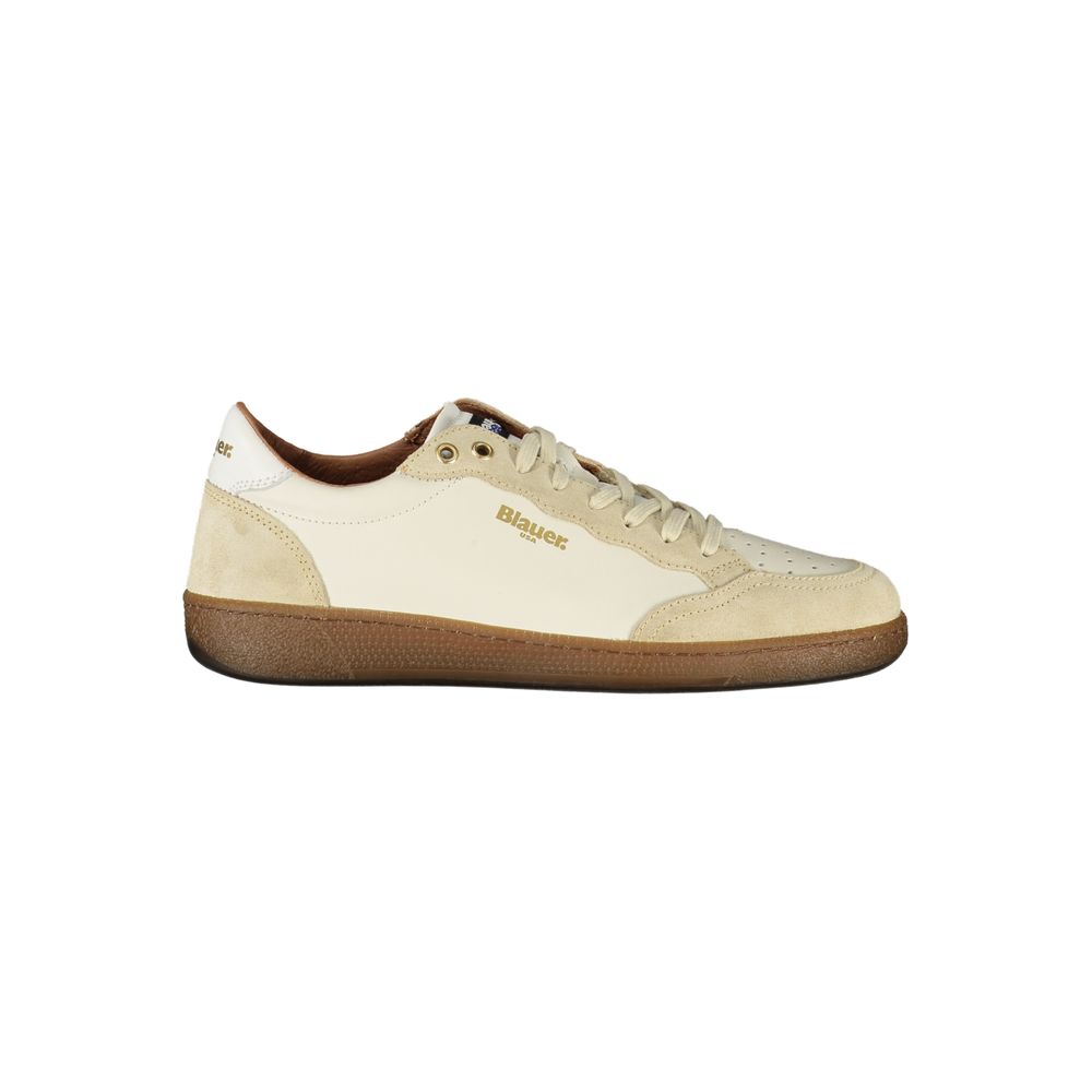 Blauer White Leather Men's Sneaker