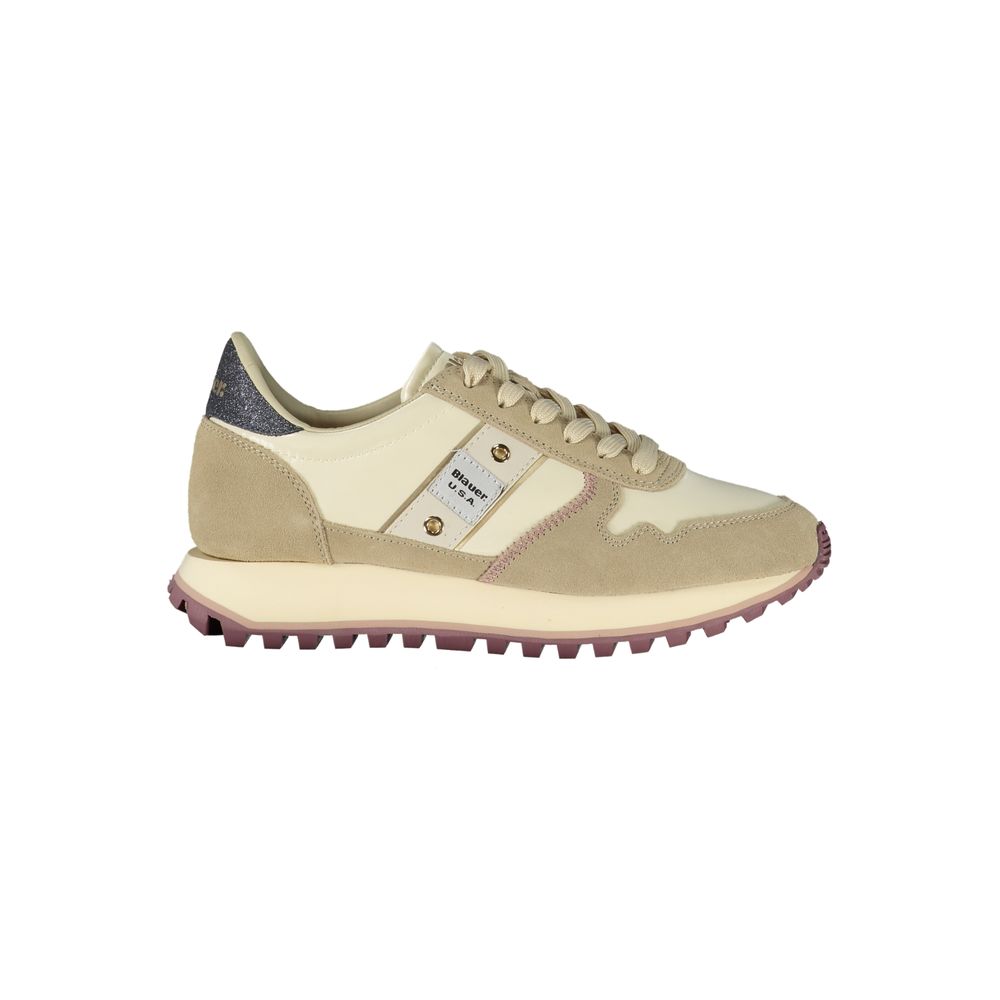 Blue Beige Polyester Women Sneaker