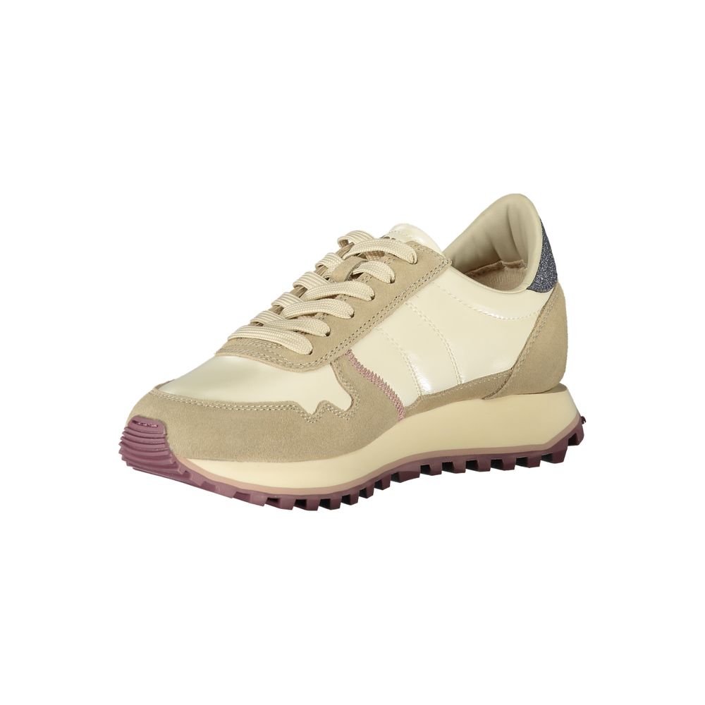 Blue Beige Polyester Women Sneaker