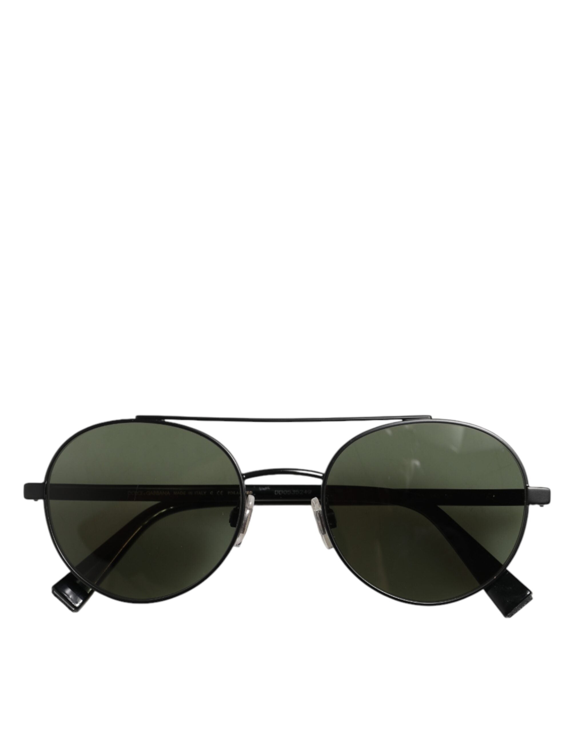 Dolce & Gabbana Mat Zwart Stalen Montuur Grijze Glazen Zonnebril