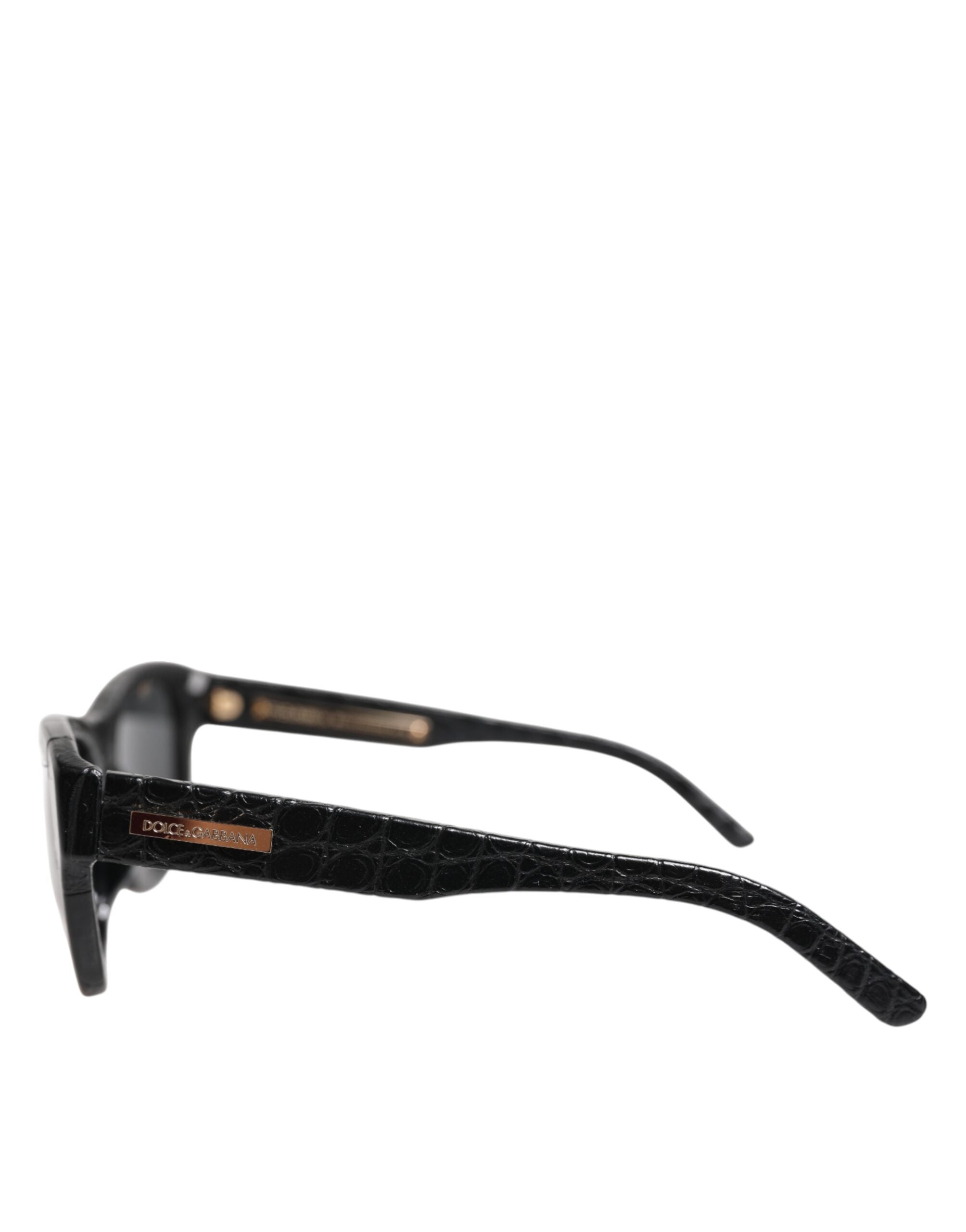 Dolce & Gabbana DG4177 Zwart Leren Montuur Getinte Glazen Zonnebril