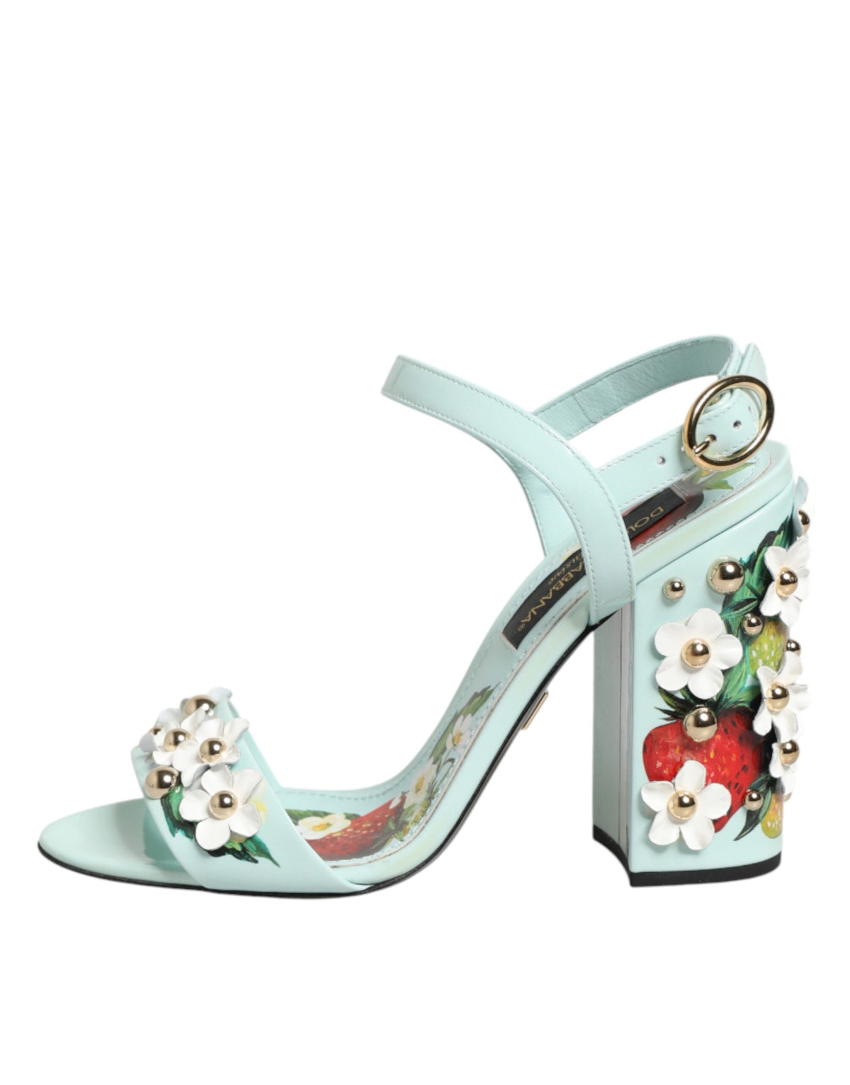 Dolce & Gabbana Mintgroene bloemen hakken sandalen schoenen