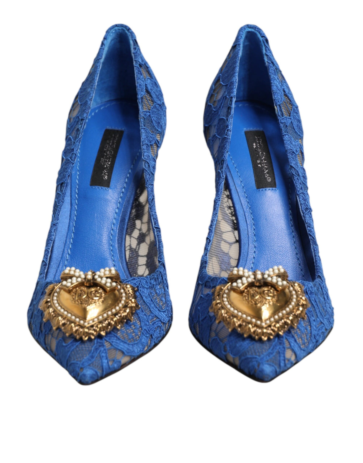 Dolce & Gabbana Blauwe Taormina Kant DEVOTION Pumps Schoenen