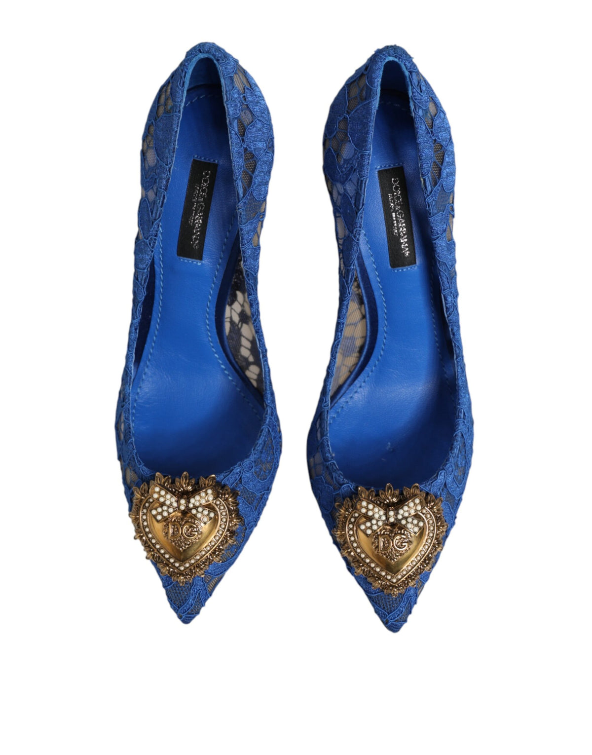 Dolce & Gabbana Blauwe Taormina Kant DEVOTION Pumps Schoenen