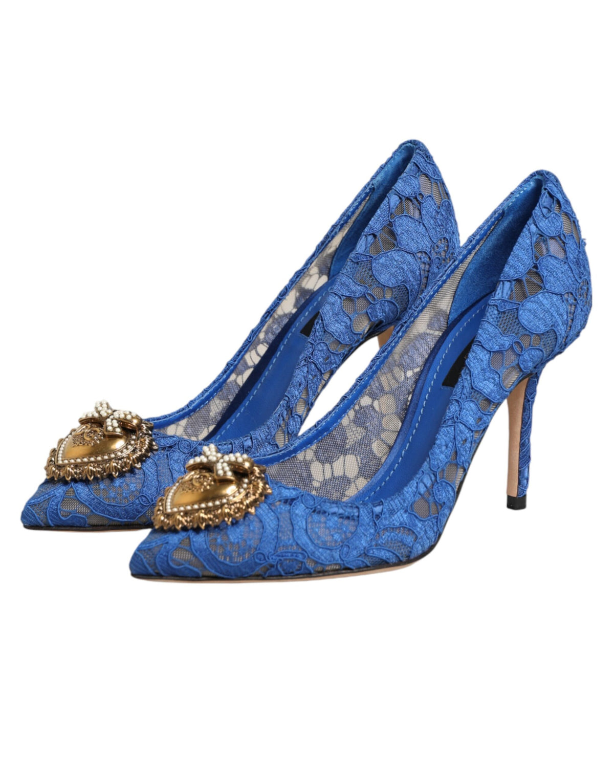 Dolce & Gabbana Blauwe Taormina Kant DEVOTION Pumps Schoenen