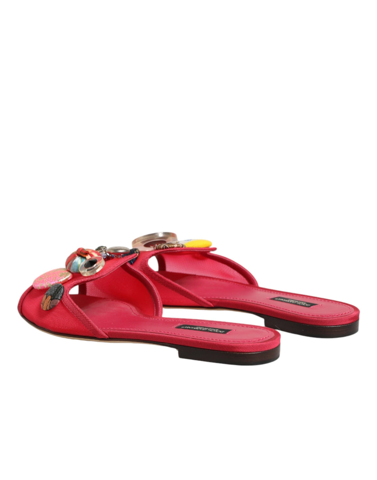 Dolce & Gabbana Rode Versierde Platte Instappers Sandalen Schoenen