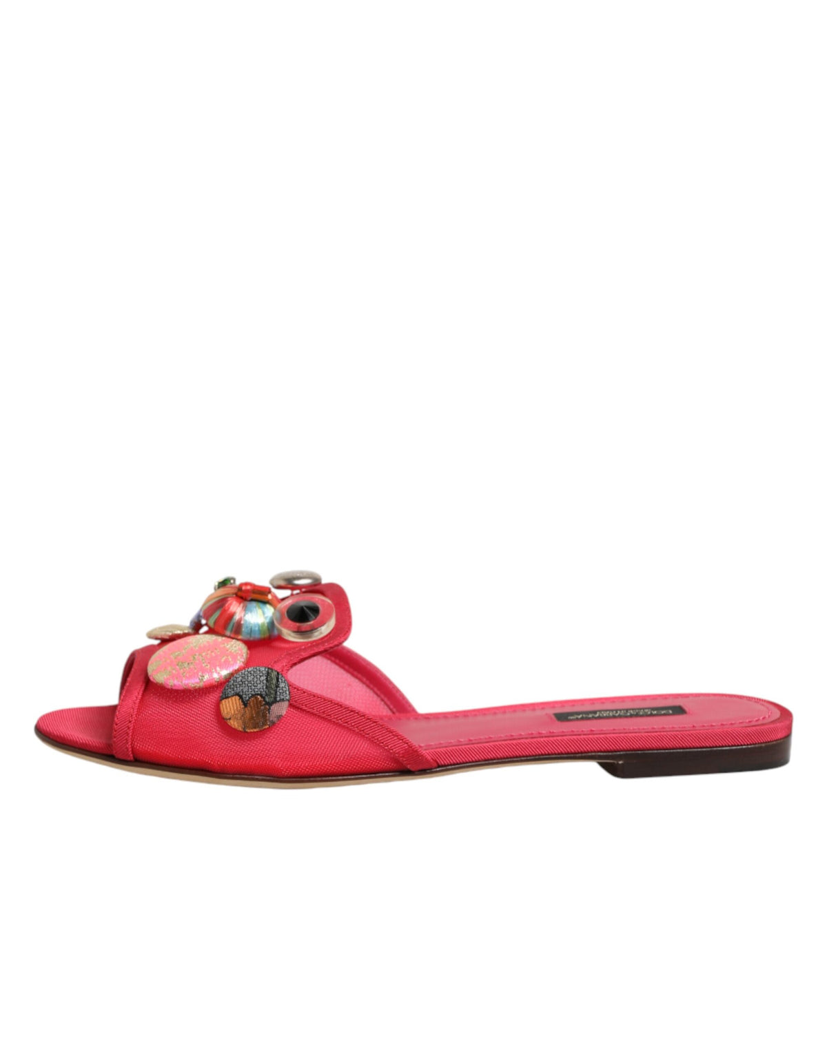 Dolce & Gabbana Rode Versierde Platte Instappers Sandalen Schoenen