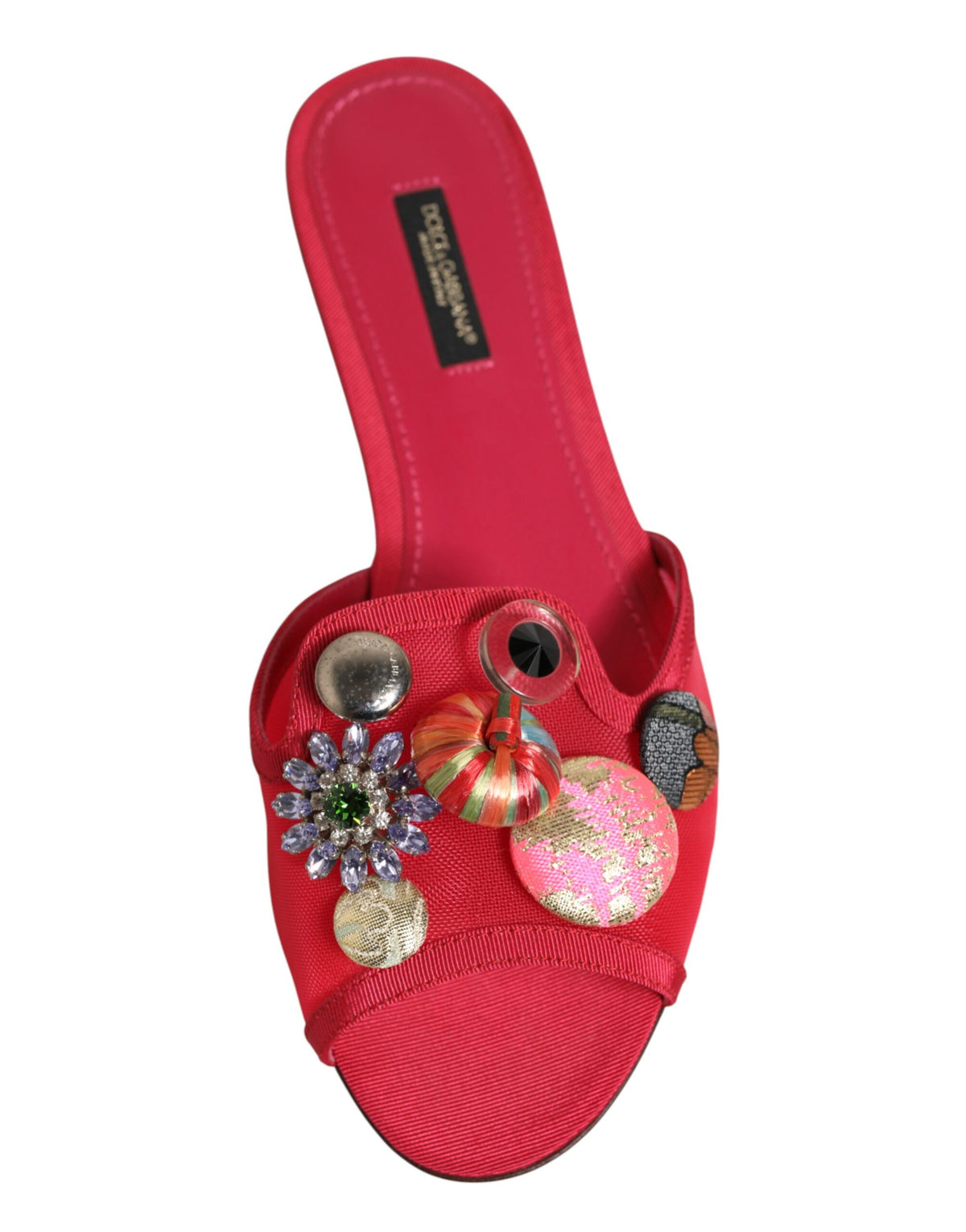 Dolce & Gabbana Rode Versierde Platte Instappers Sandalen Schoenen