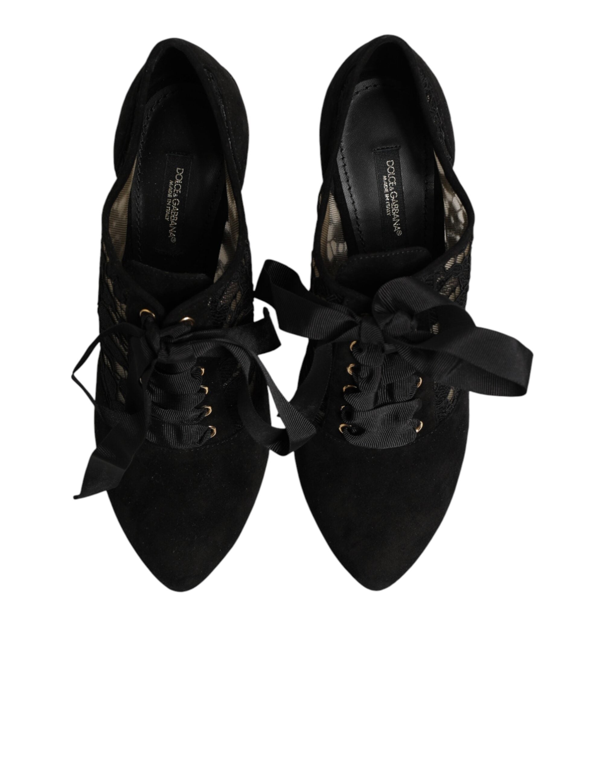 Dolce & Gabbana Zwarte Bloemen Hoge Hakken VETERPOMPEN Schoenen
