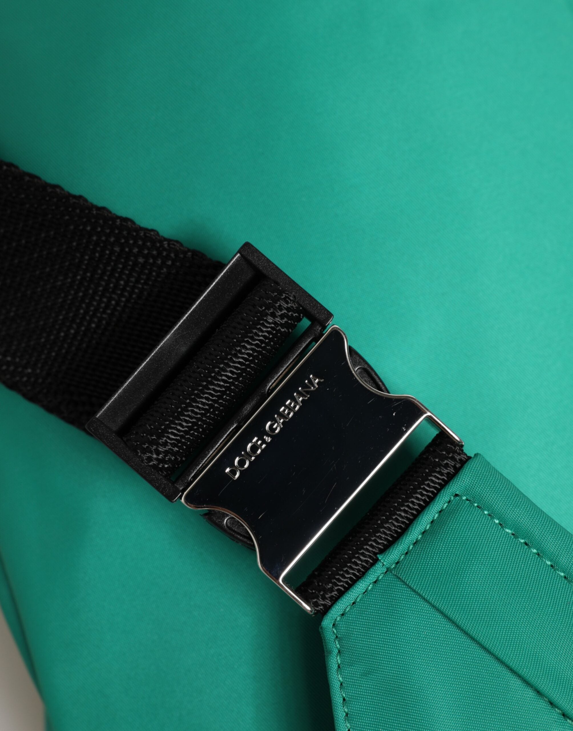 Dolce & Gabbana Green Logo Plaque Nylon Waist Fanny Pack Men's Bag