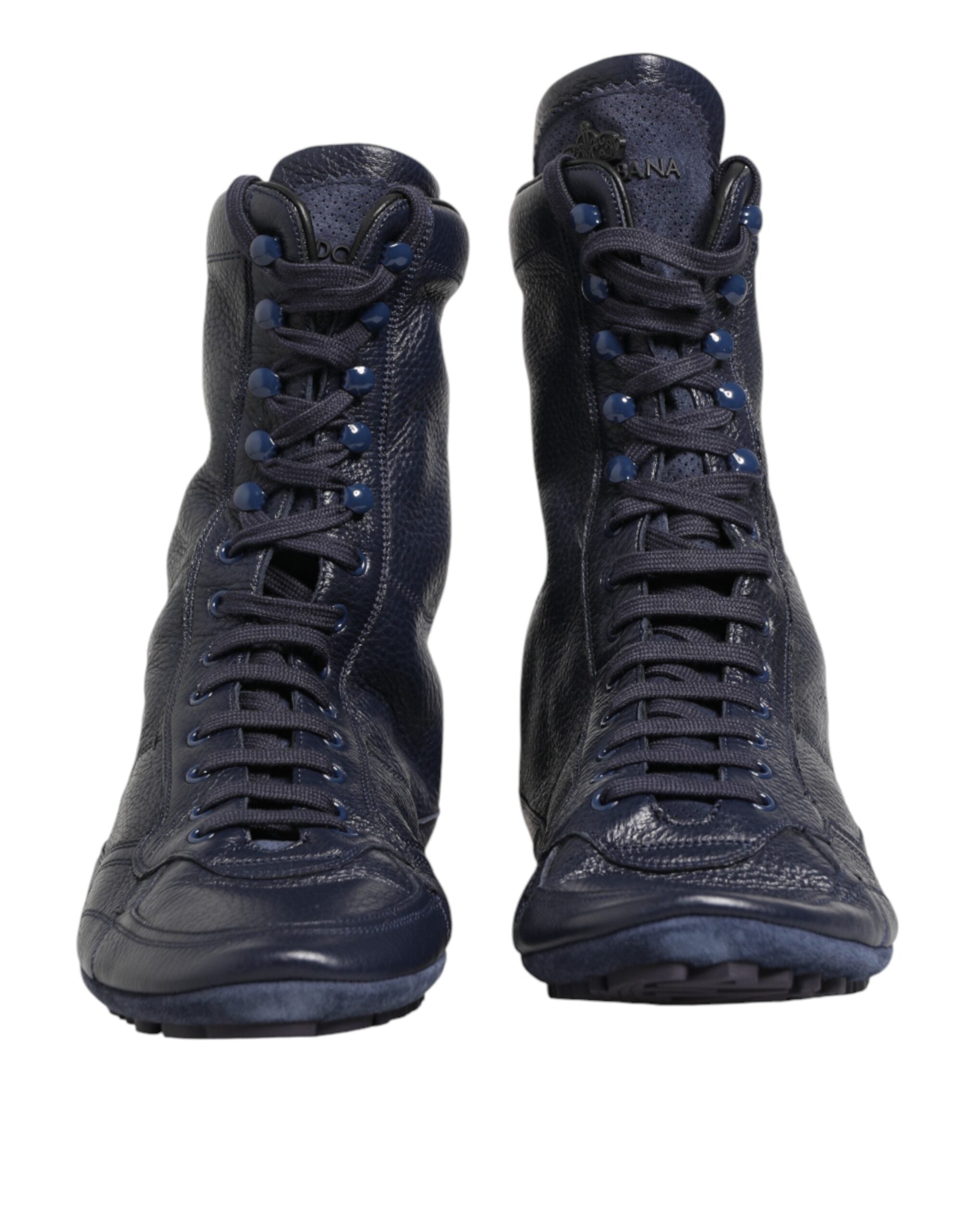 Dolce & Gabbana Donkerblauwe Hertenleren Halfhoge Laarzen Schoenen
