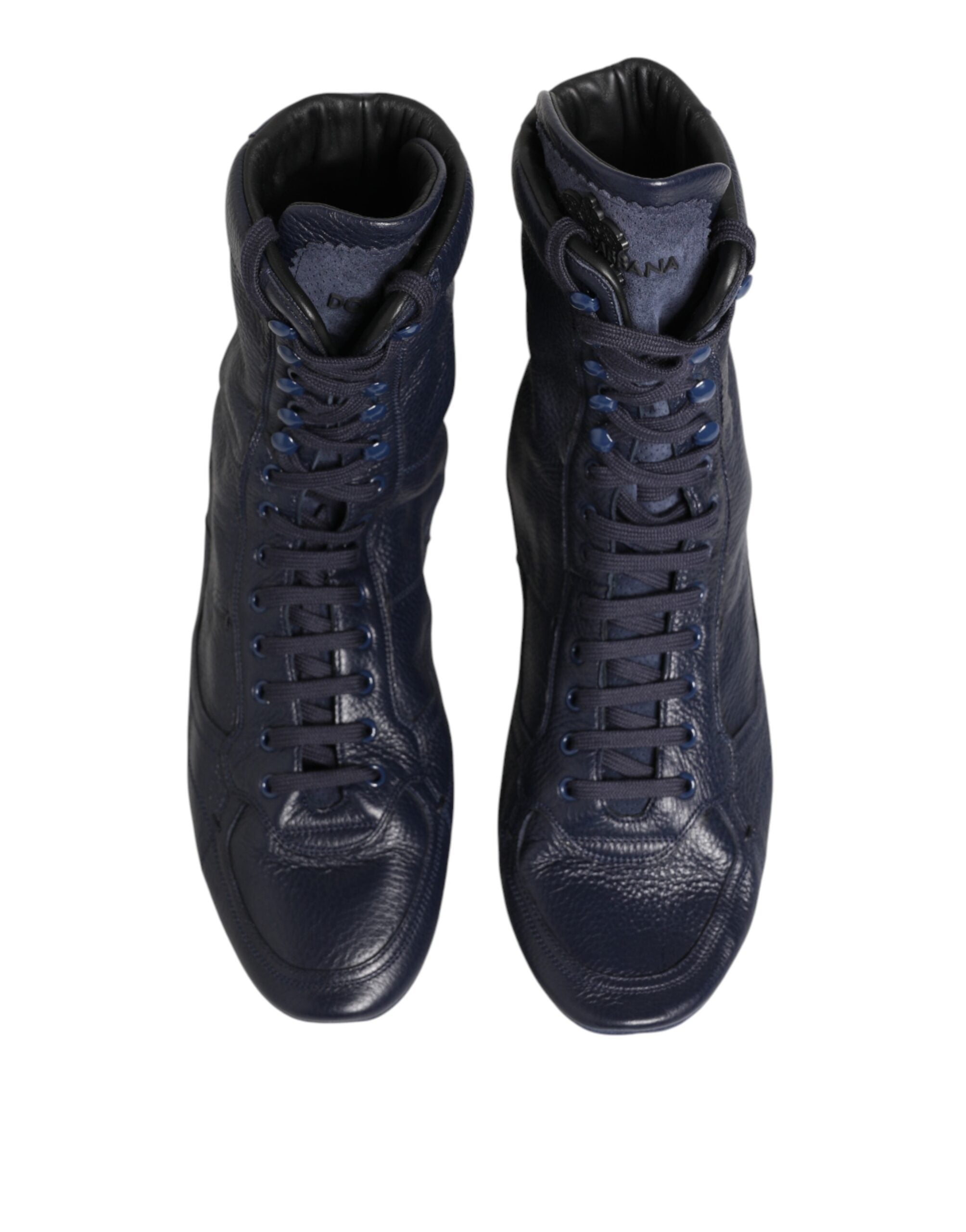 Dolce & Gabbana Donkerblauwe Hertenleren Halfhoge Laarzen Schoenen