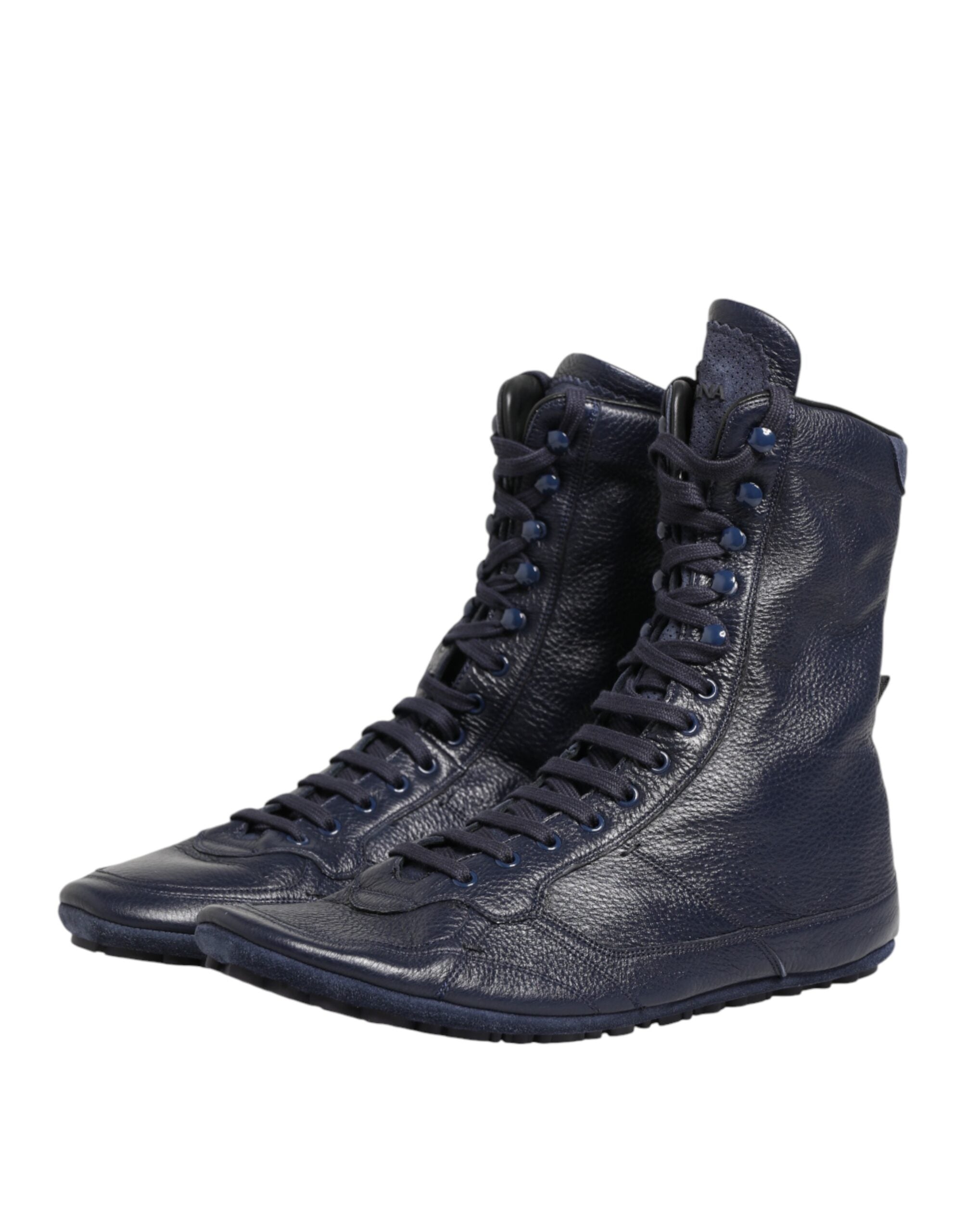 Dolce & Gabbana Donkerblauwe Hertenleren Halfhoge Laarzen Schoenen
