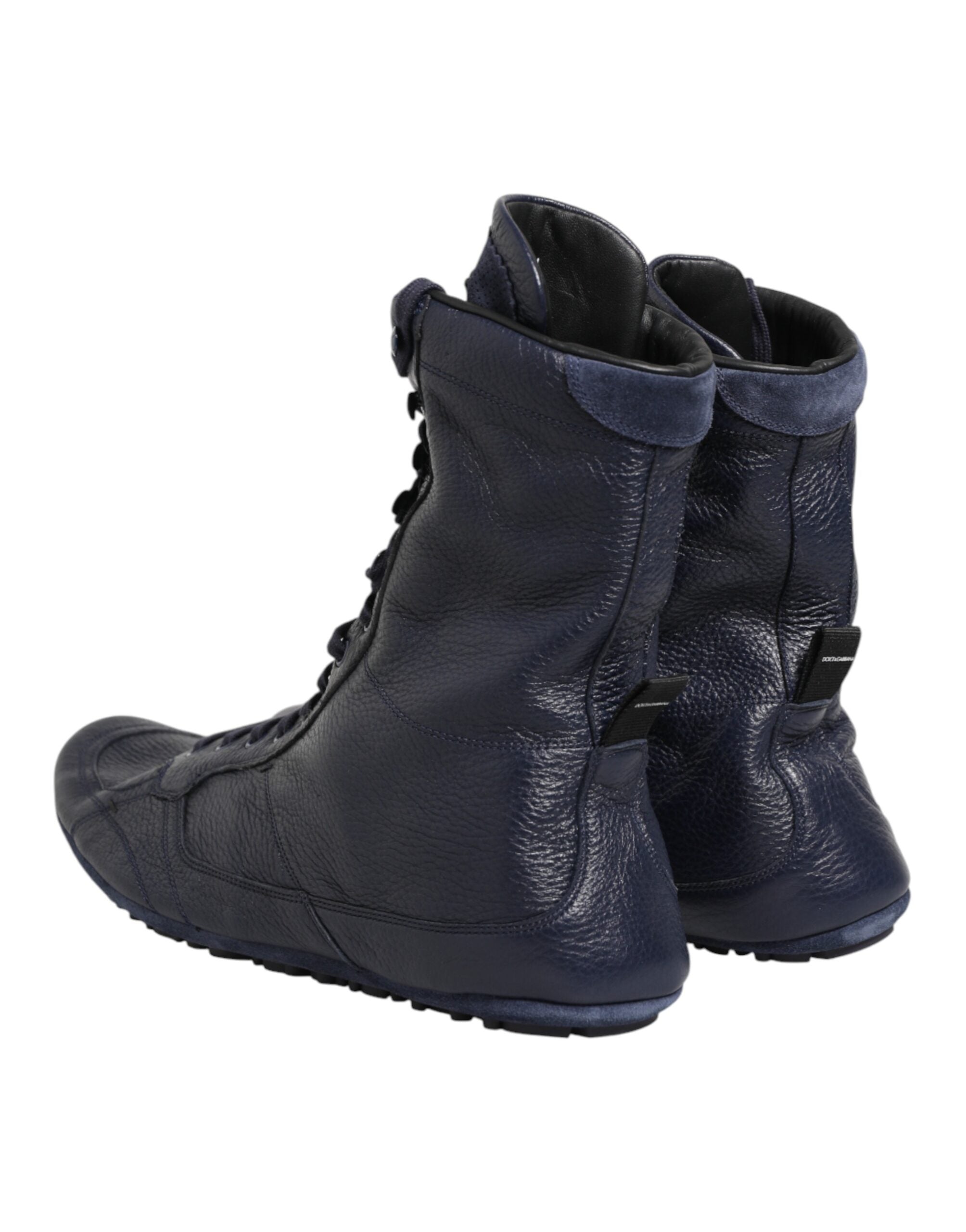 Dolce & Gabbana Donkerblauwe Hertenleren Halfhoge Laarzen Schoenen